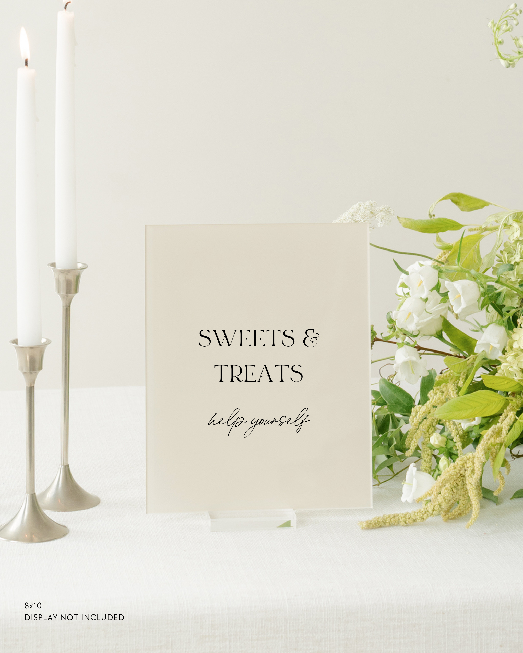 Acrylic Wedding Dessert Table Sign Sweets and Treats Help Yourself