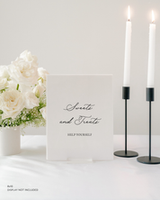 Acrylic Wedding Dessert Table Sign Sweets and Treats Help Yourself