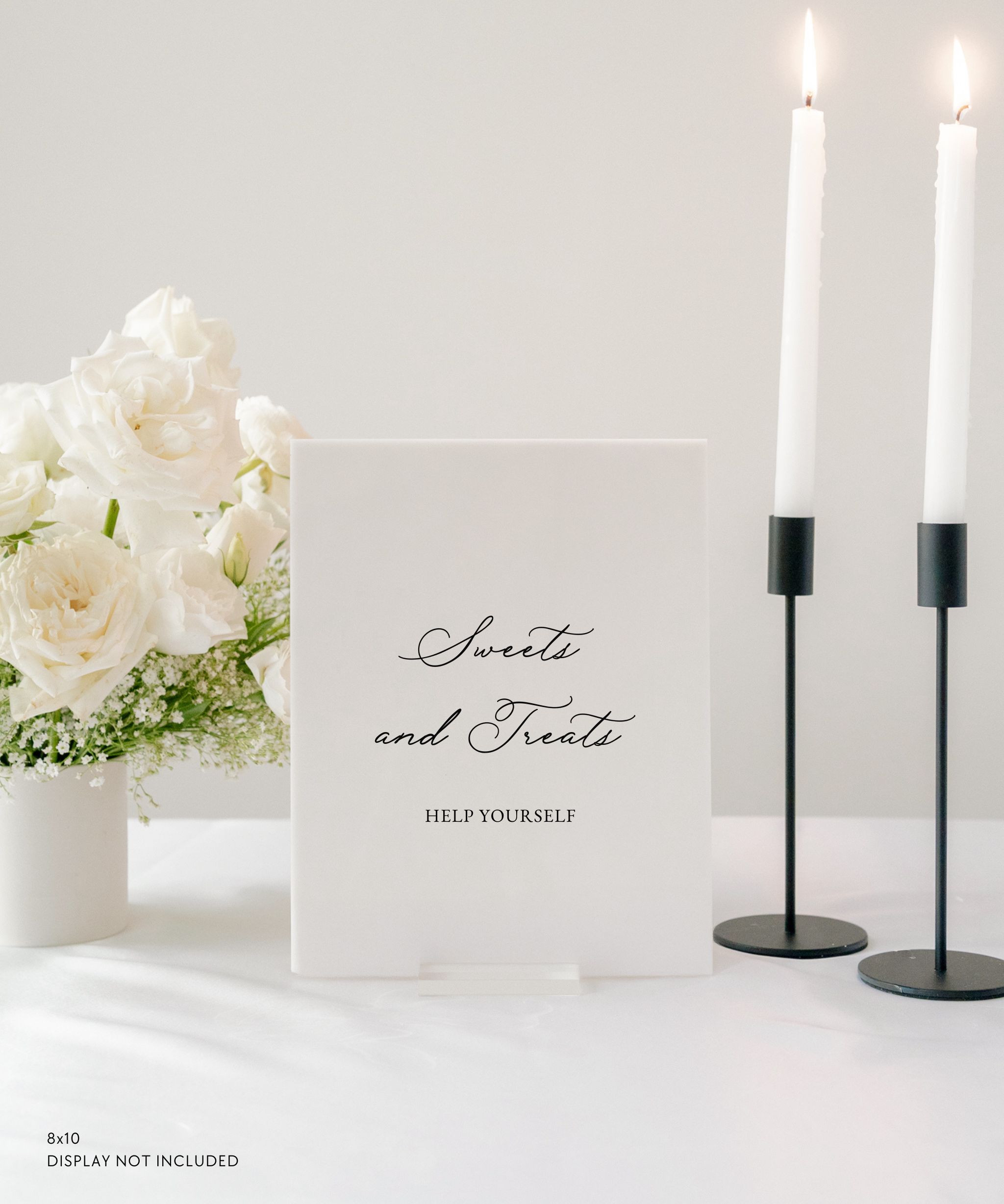 Acrylic Wedding Dessert Table Sign Sweets and Treats Help Yourself