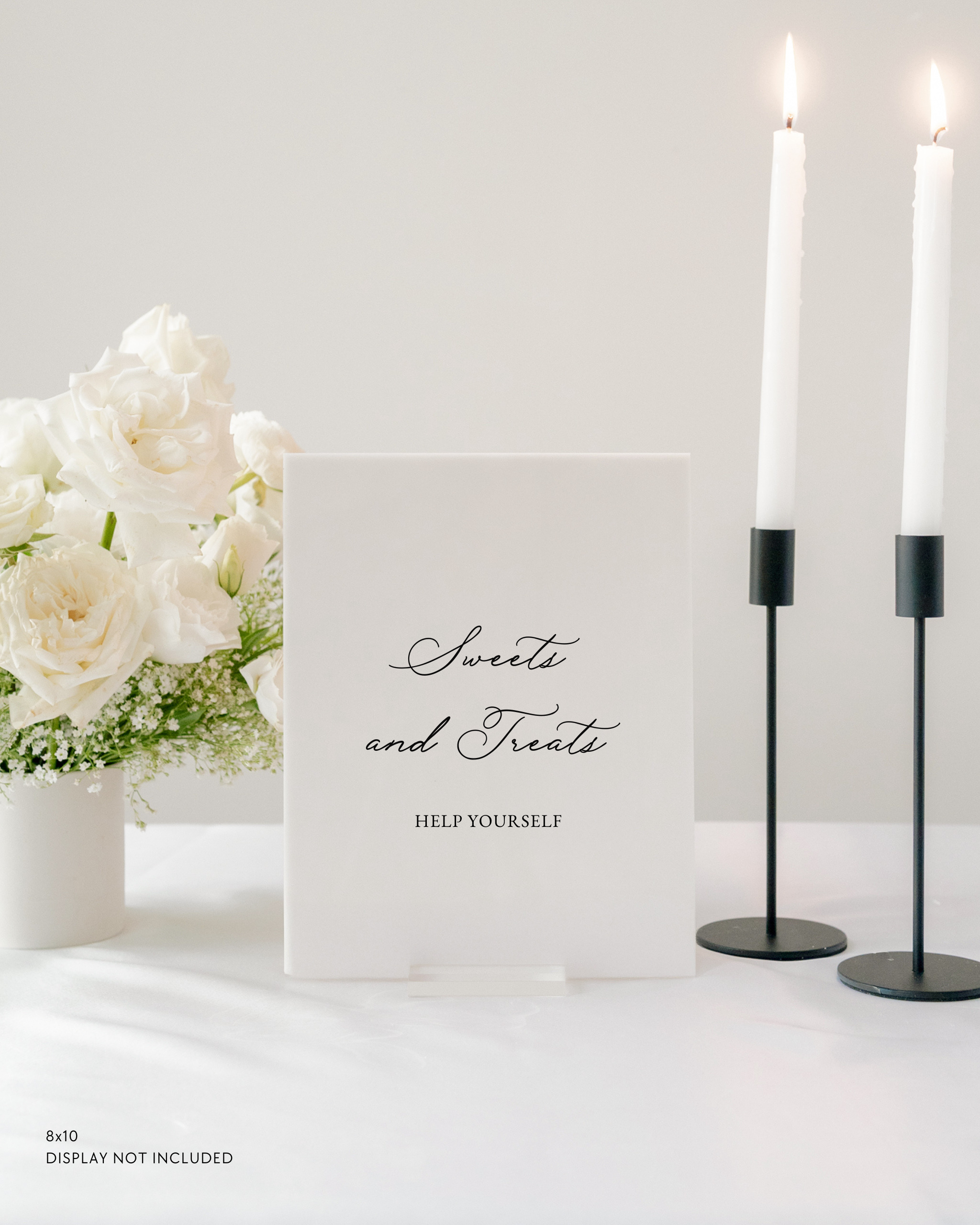 Acrylic Wedding Dessert Table Sign Sweets and Treats Help Yourself