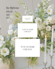 Acrylic Wedding Menu Sign Size Reference