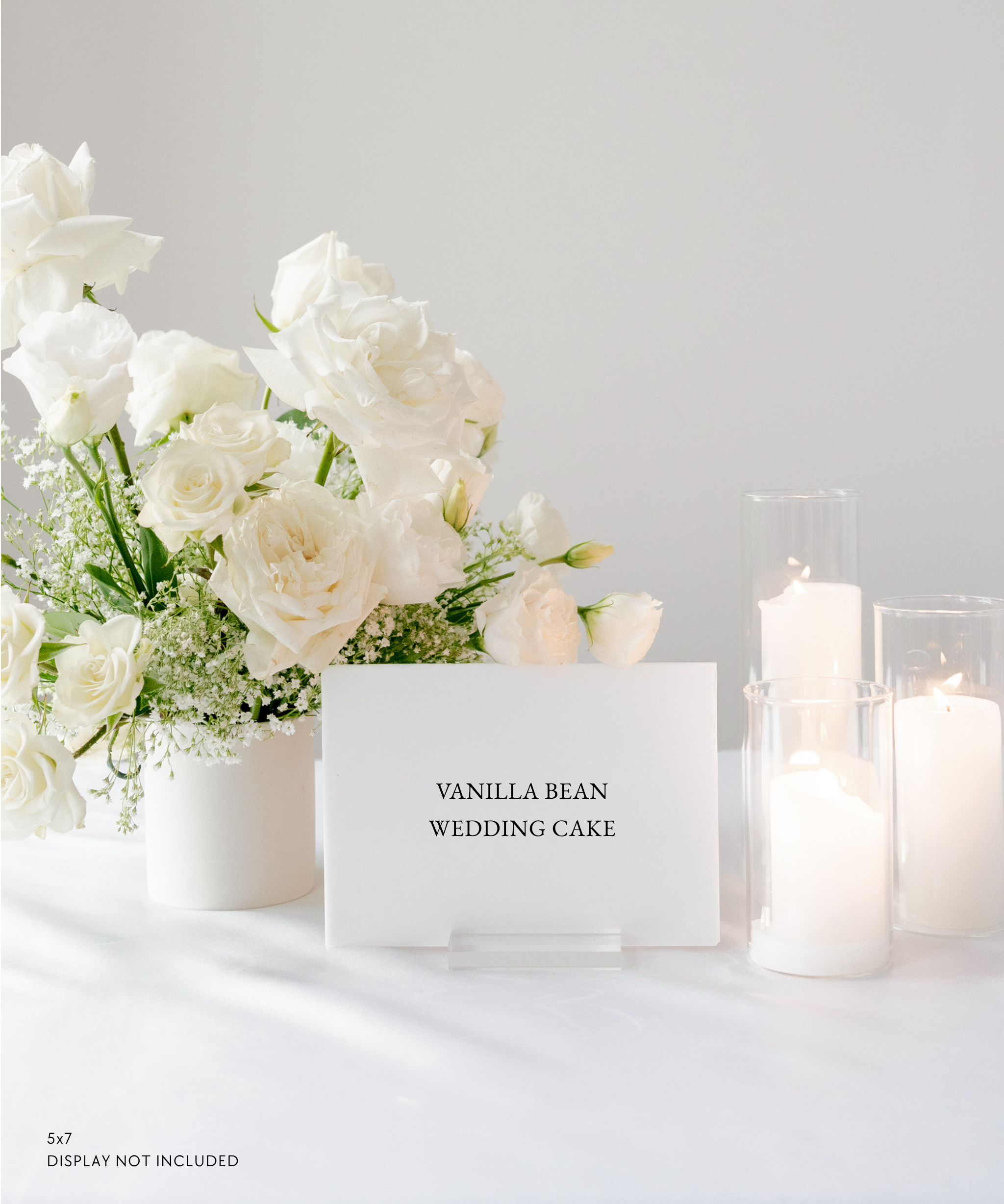Acrylic Wedding Menu Sign Vanilla Bean Wedding Cake