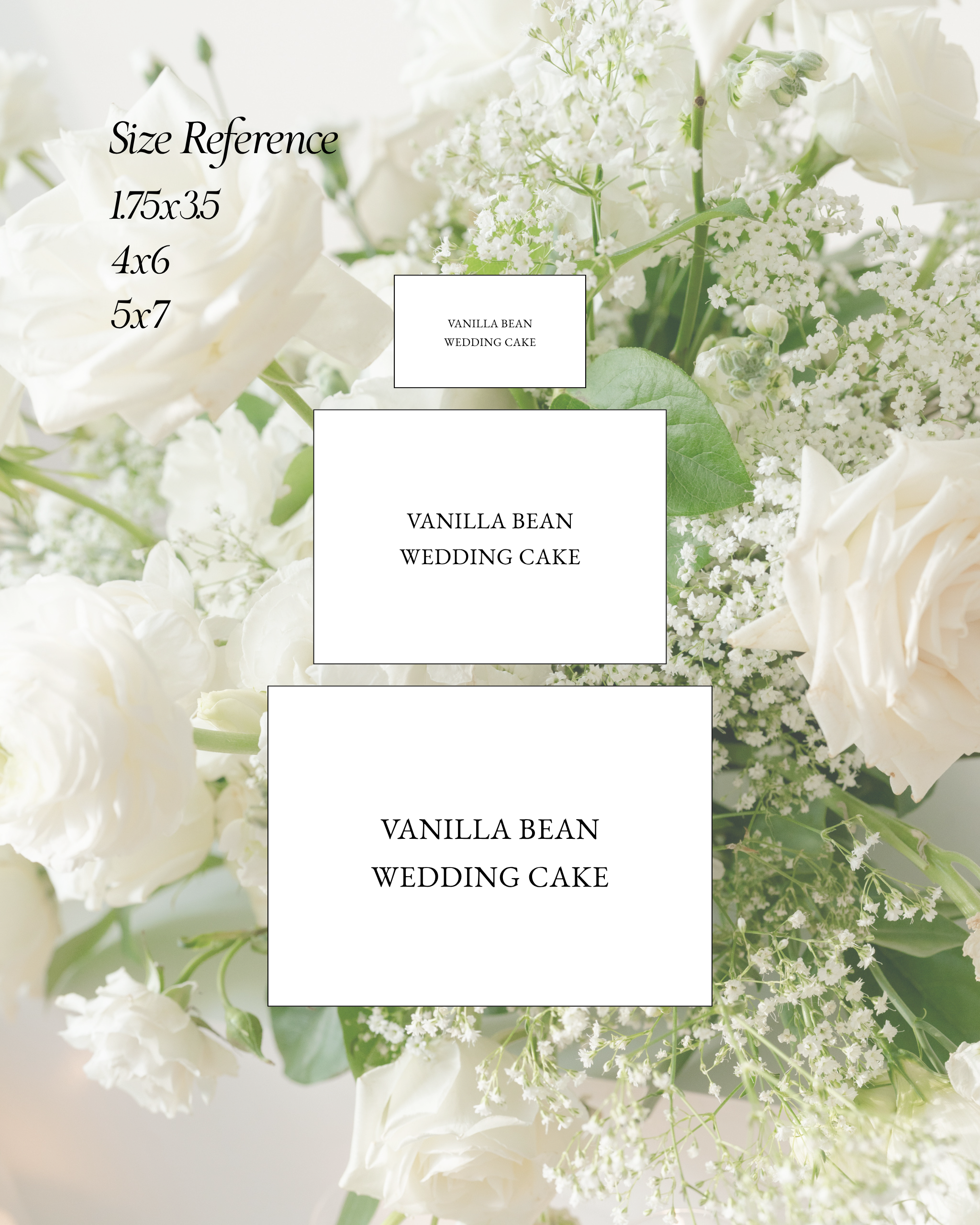 Acrylic Wedding Menu Sign Size Reference