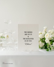 Acrylic Wedding Open Bar Sign