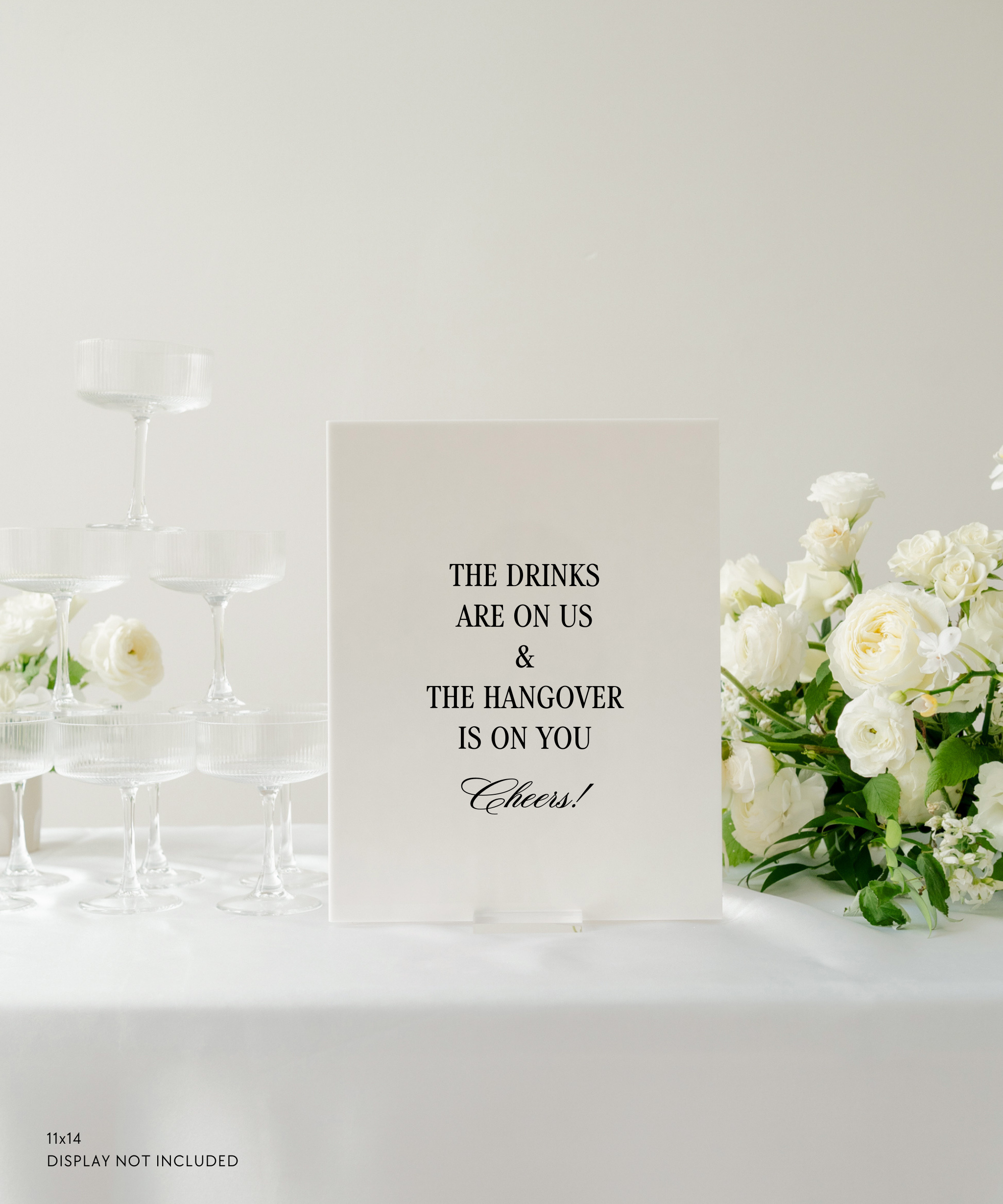 Acrylic Open Bar Wedding Sign