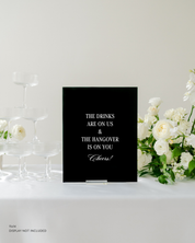 Acrylic Wedding Open Bar Sign