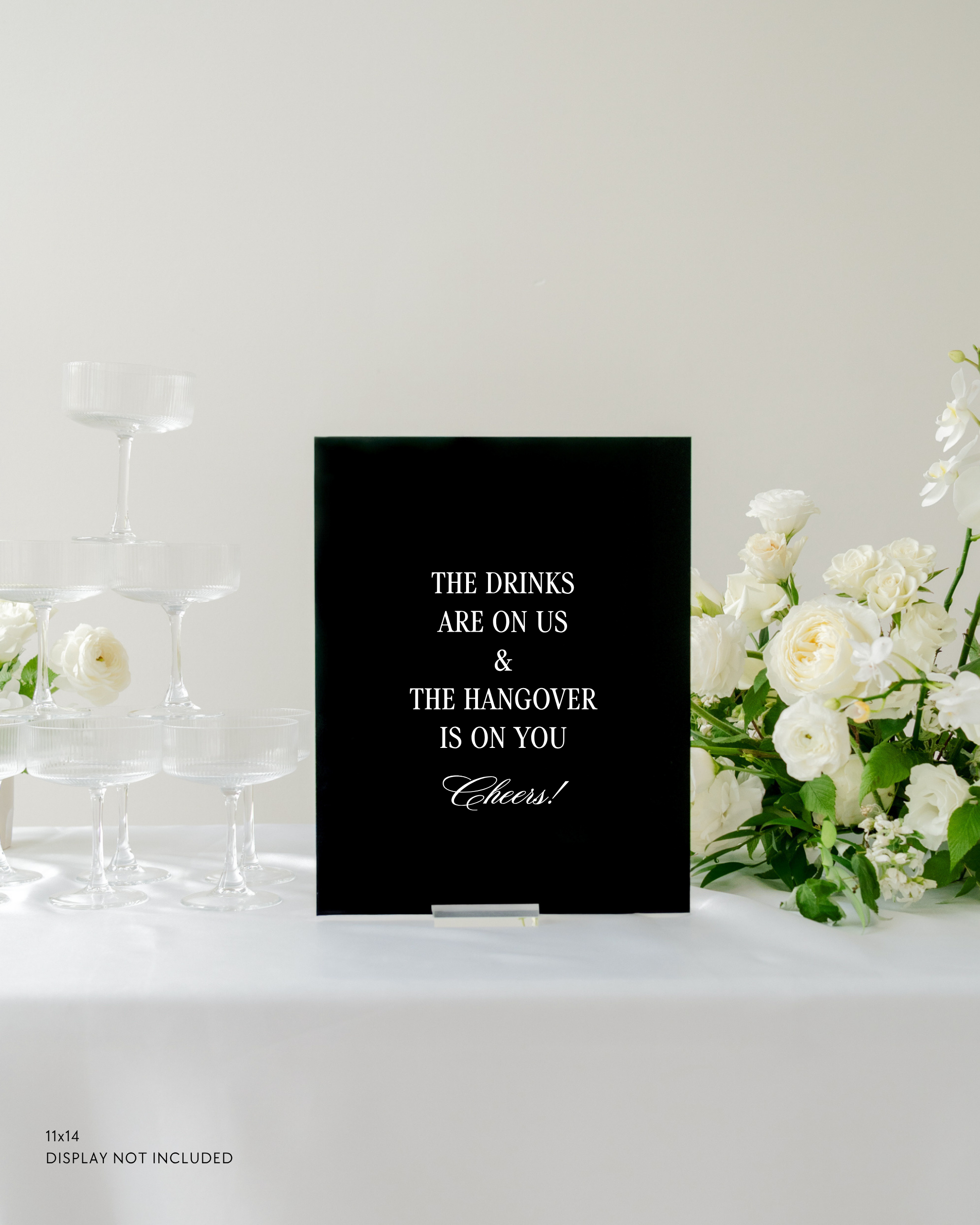 Acrylic Wedding Open Bar Sign