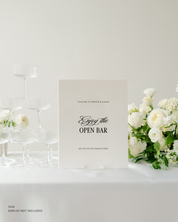 Acrylic Wedding Open Bar Sign