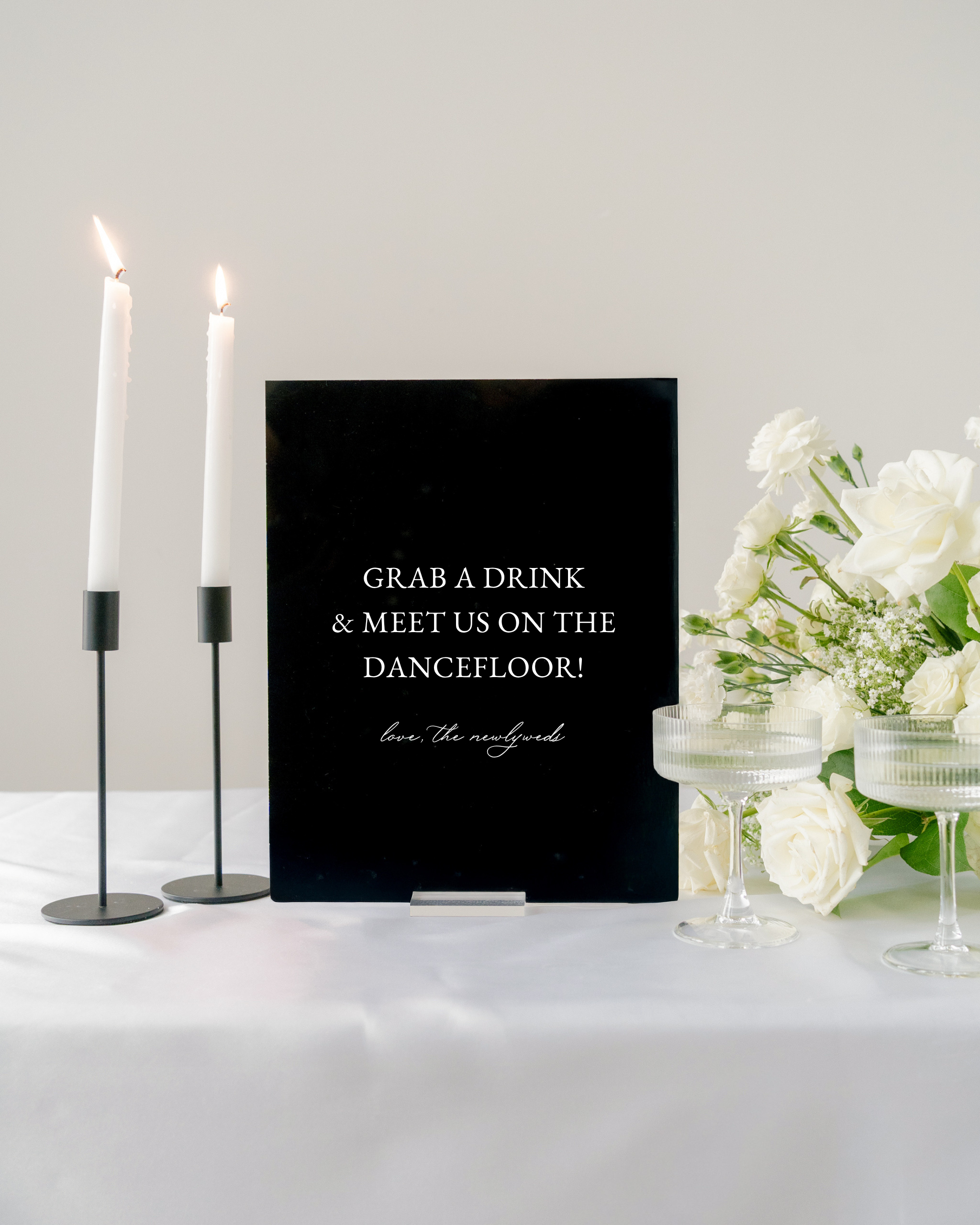 Acrylic Wedding Open Bar Sign Grab A Drink And Meet Us On The Dancefloor