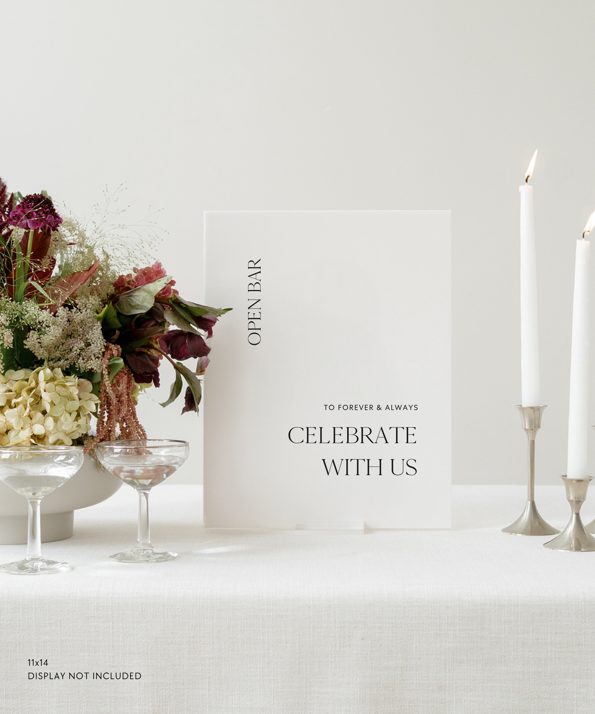 Acrylic Wedding Open Bar Sign Celebrate With Us