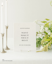 Acrylic Wedding Photo Guestbook Sign Our Photo Guestbook Snap It Shake It Stick It Sign It With Love The Newlyweds