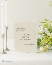 Acrylic Wedding Photo Guestbook Sign Please Snap a Photo and Sign