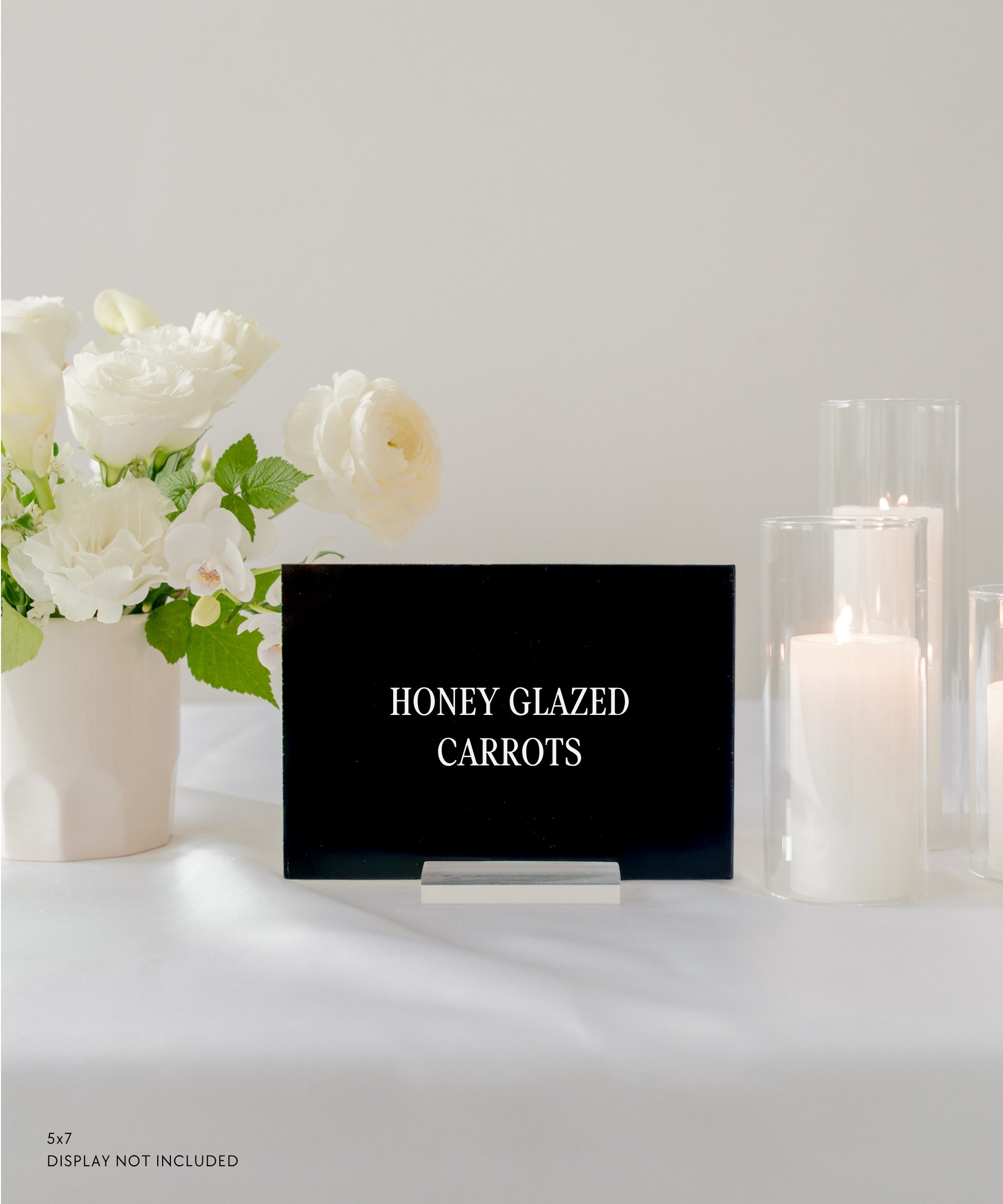 Acrylic Wedding Menu Sign Honey Glazed Carrots