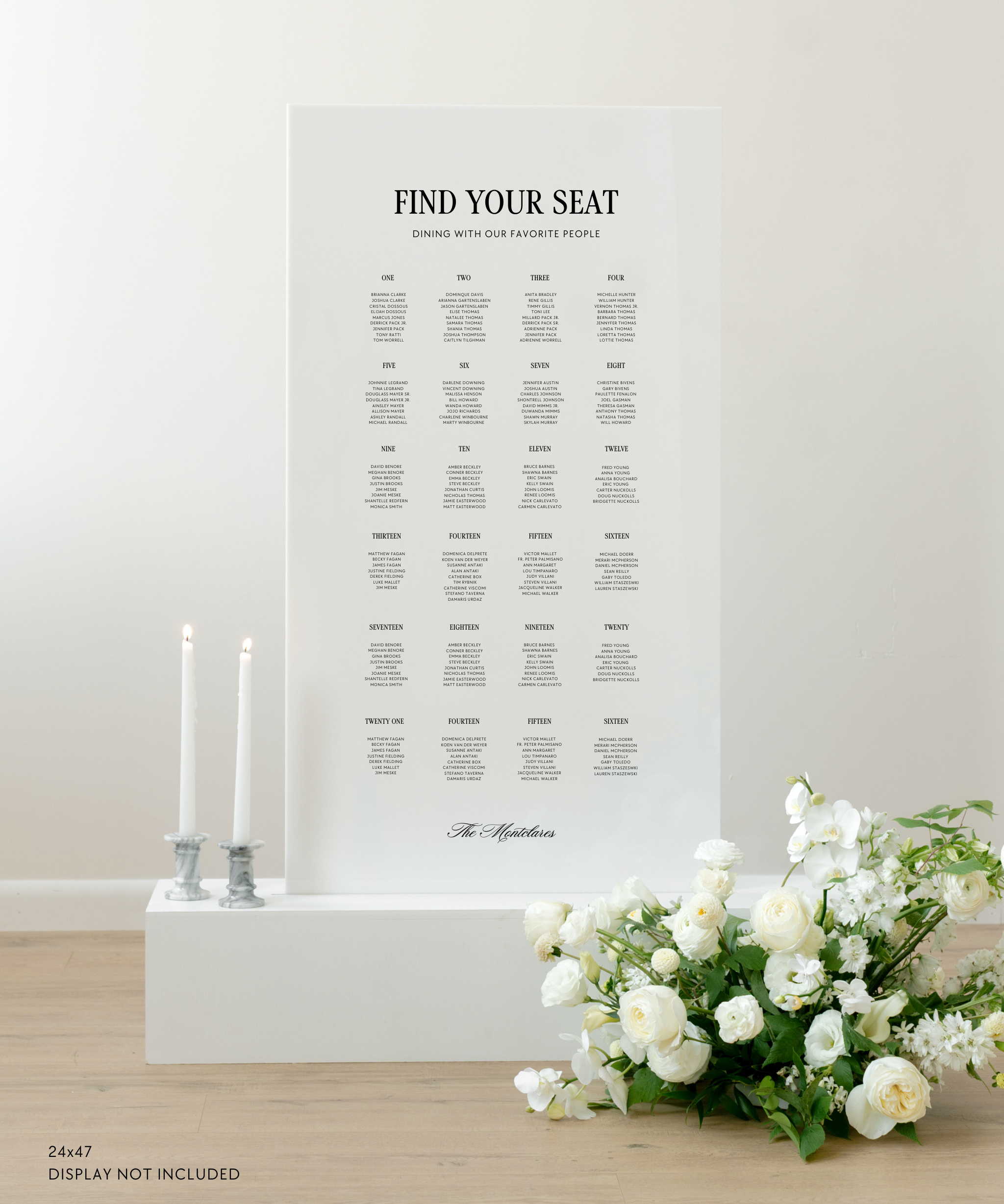 Acrylic Wedding Seating Chart