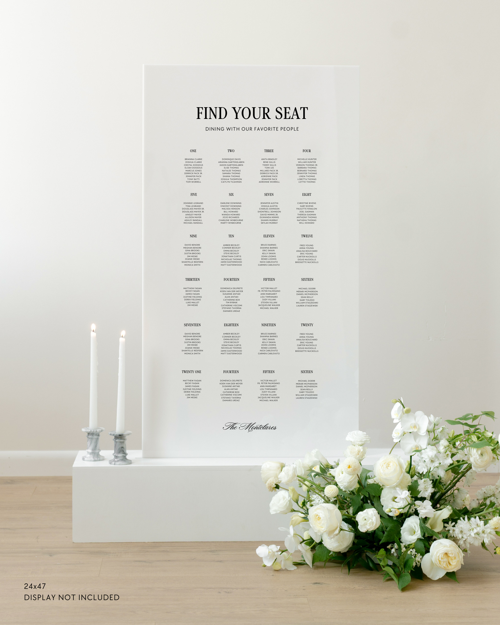 Acrylic Wedding Seating Chart