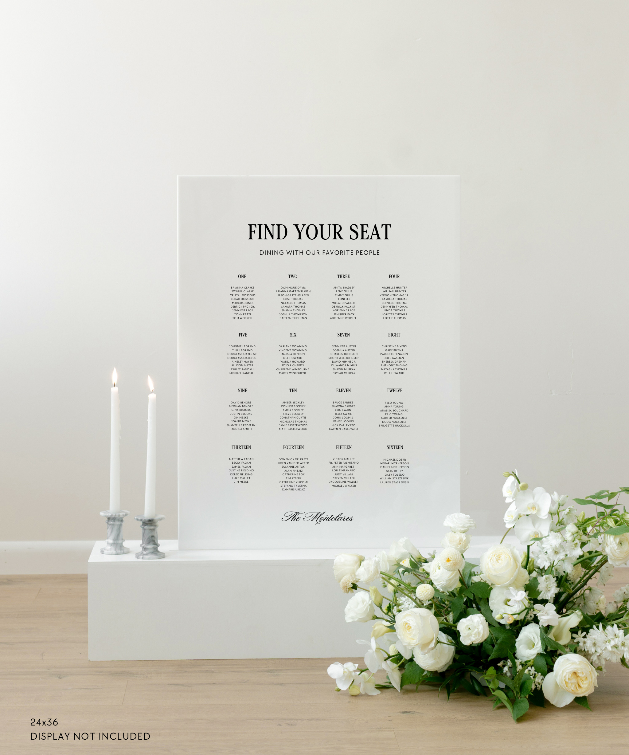 Acrylic Wedding Seating Chart Sign