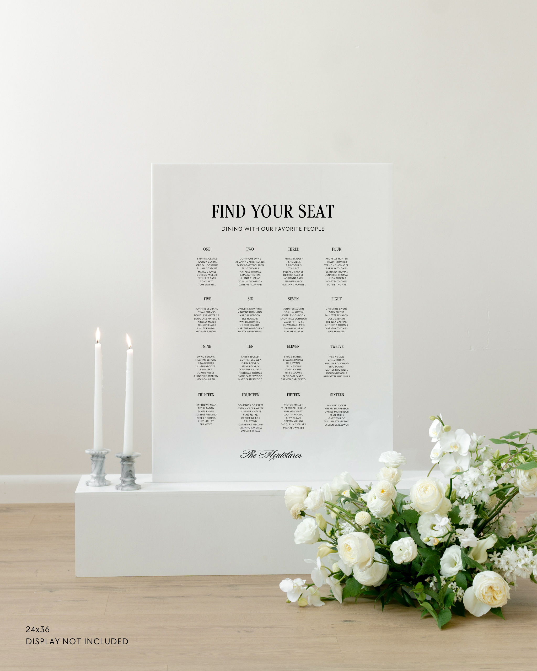 Acrylic Wedding Seating Chart Sign
