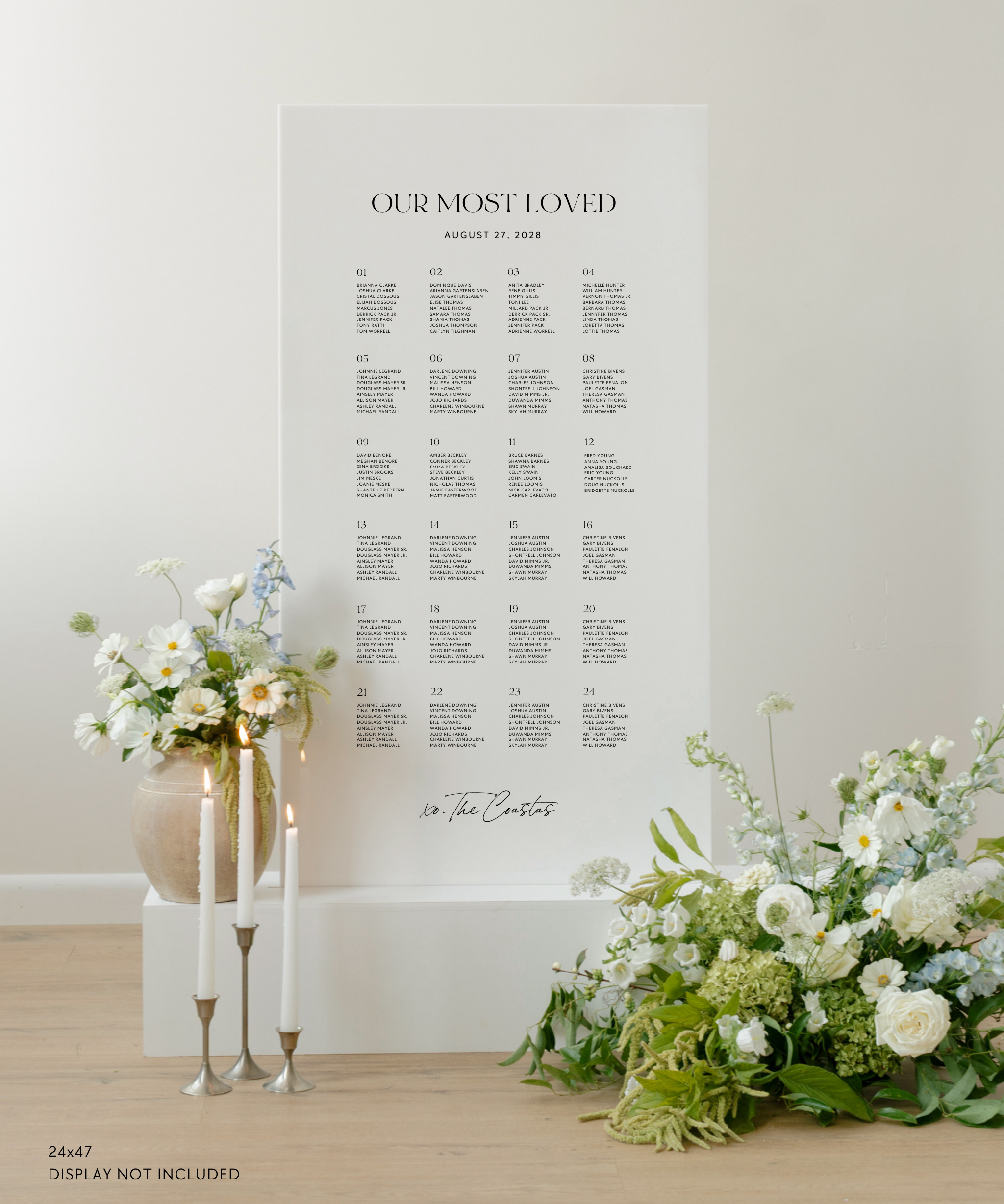 Acrylic Wedding Seating Chart Sign