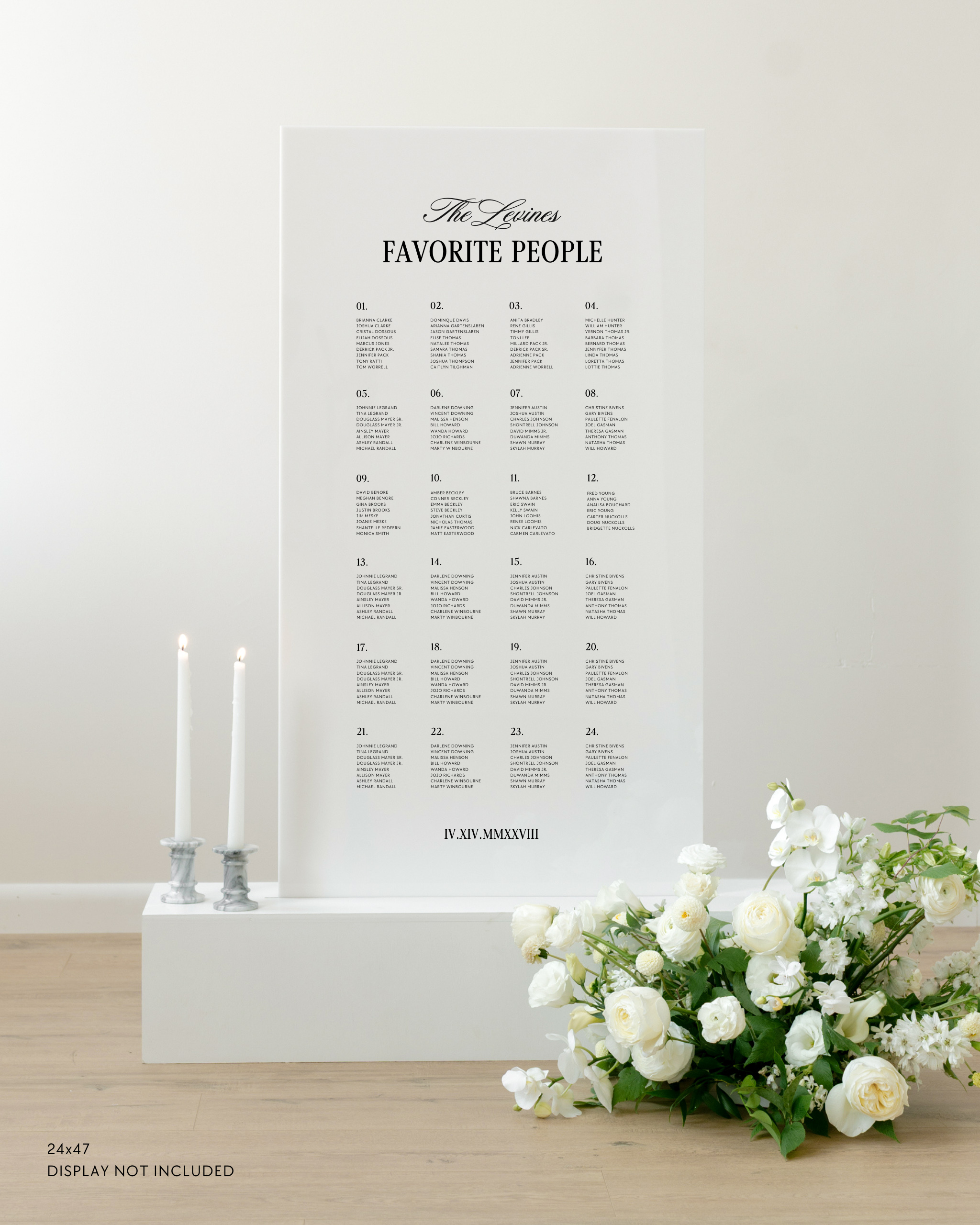 Acrylic Wedding Seating Chart Sign