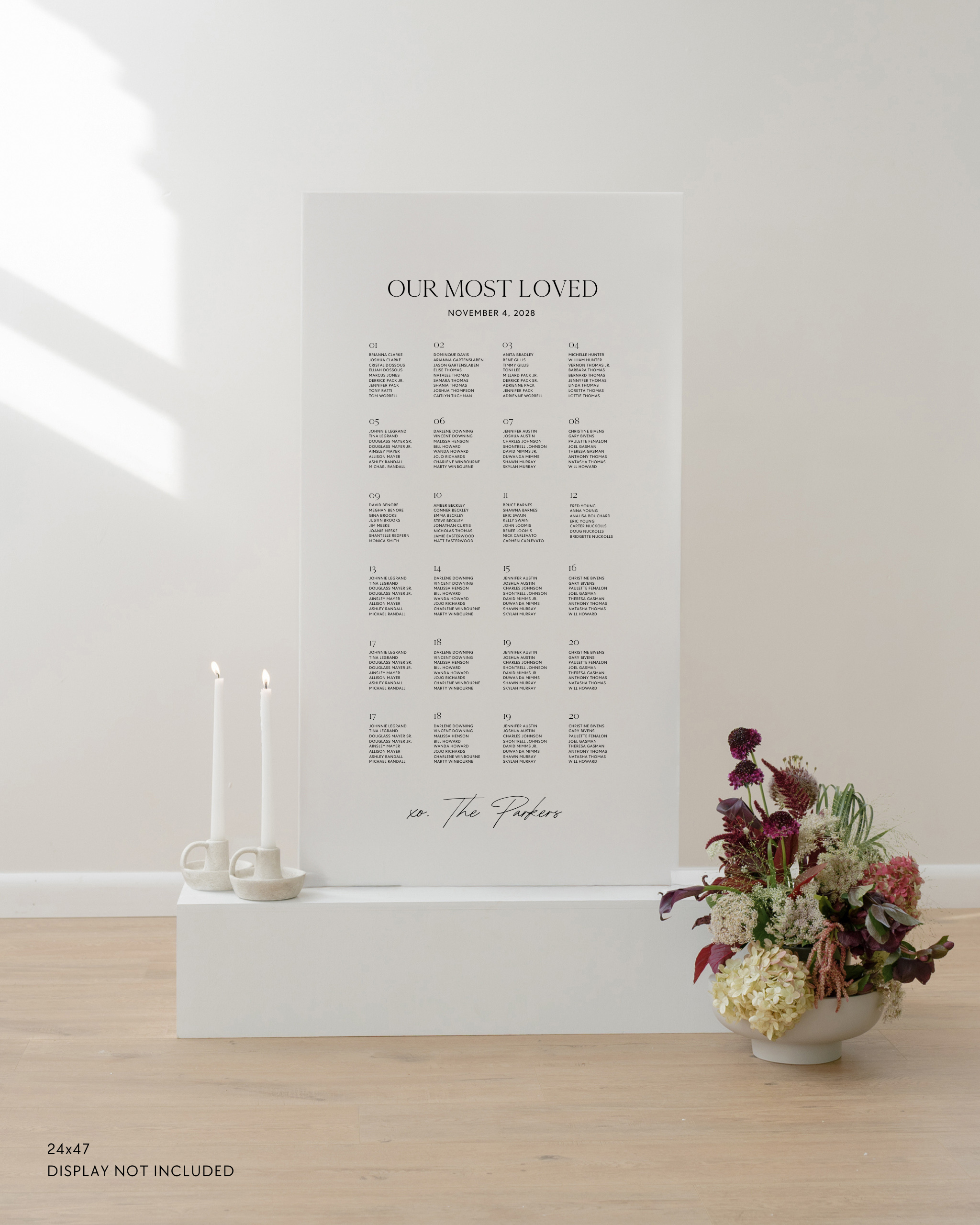 Acrylic Wedding Seating Chart