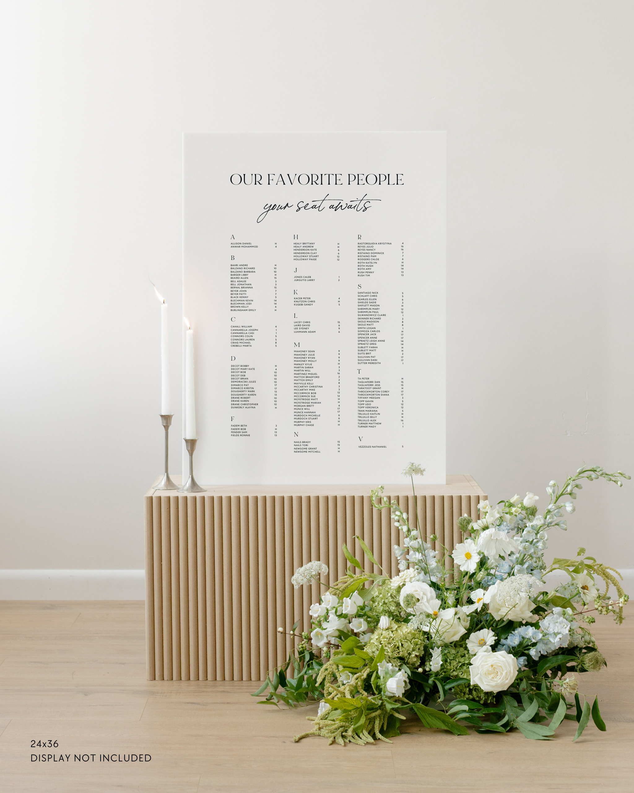 Acrylic Wedding Seating Chart