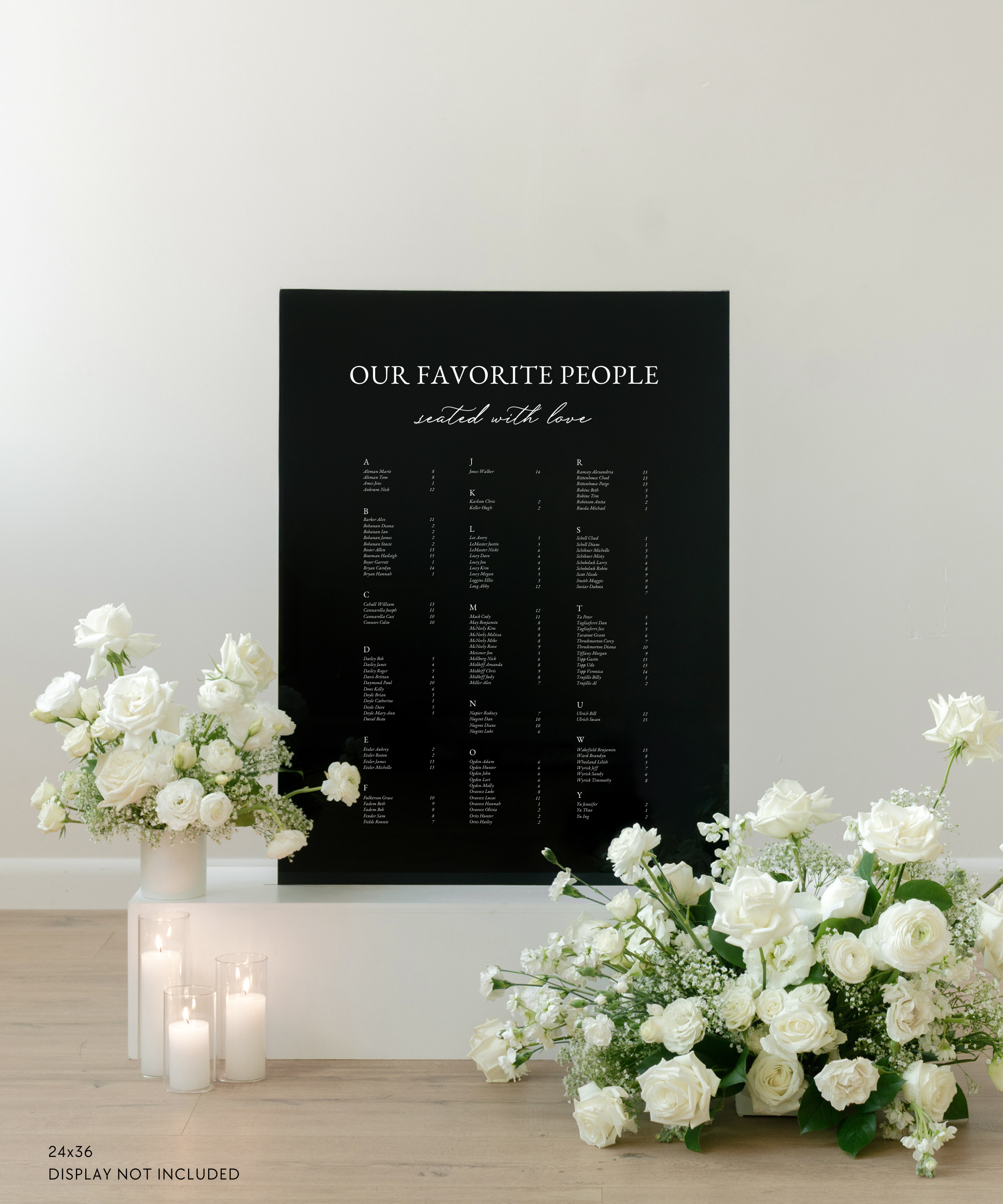 Acrylic Wedding Seating Chart Sign