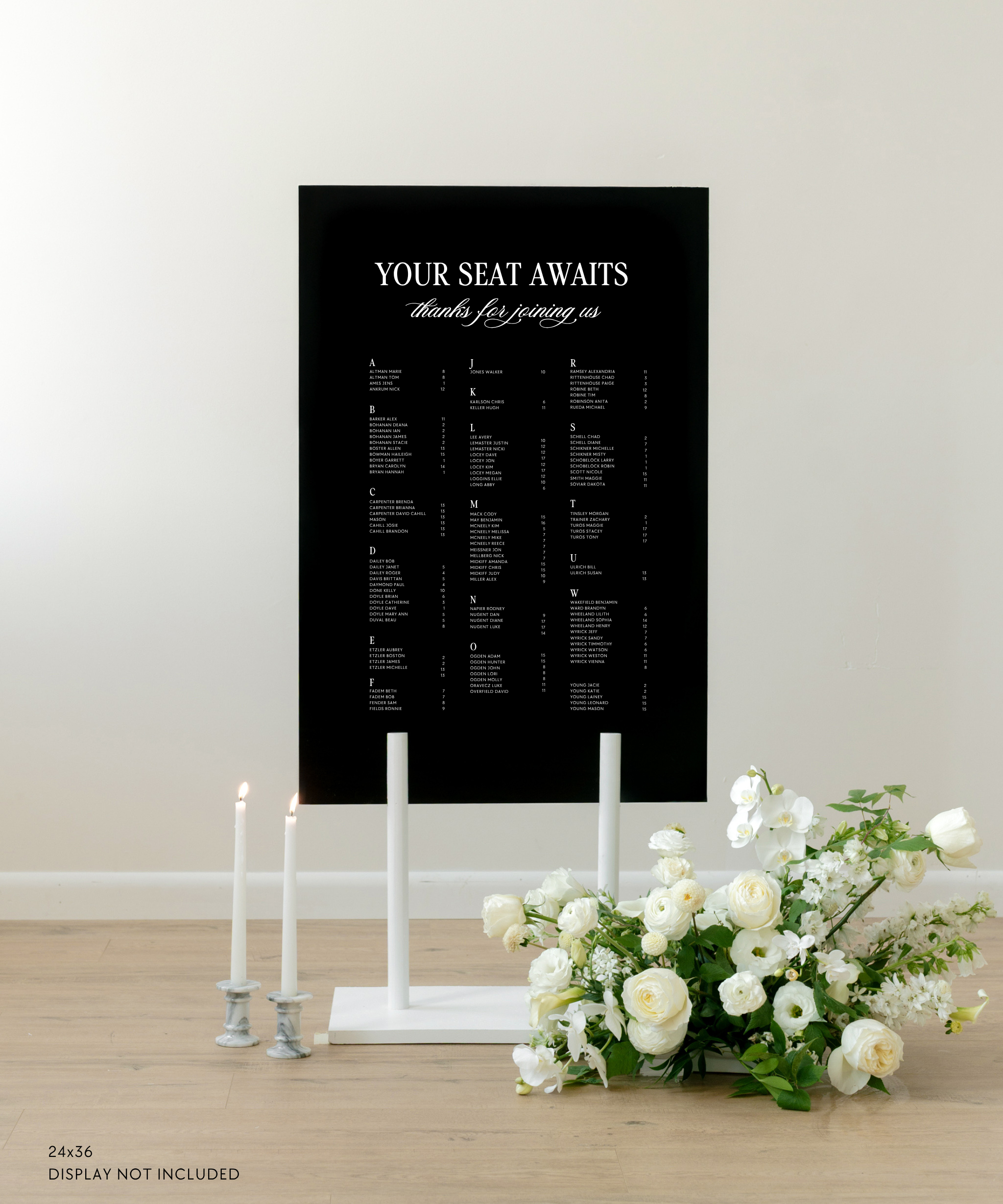 Acrylic Wedding Seating Chart 
