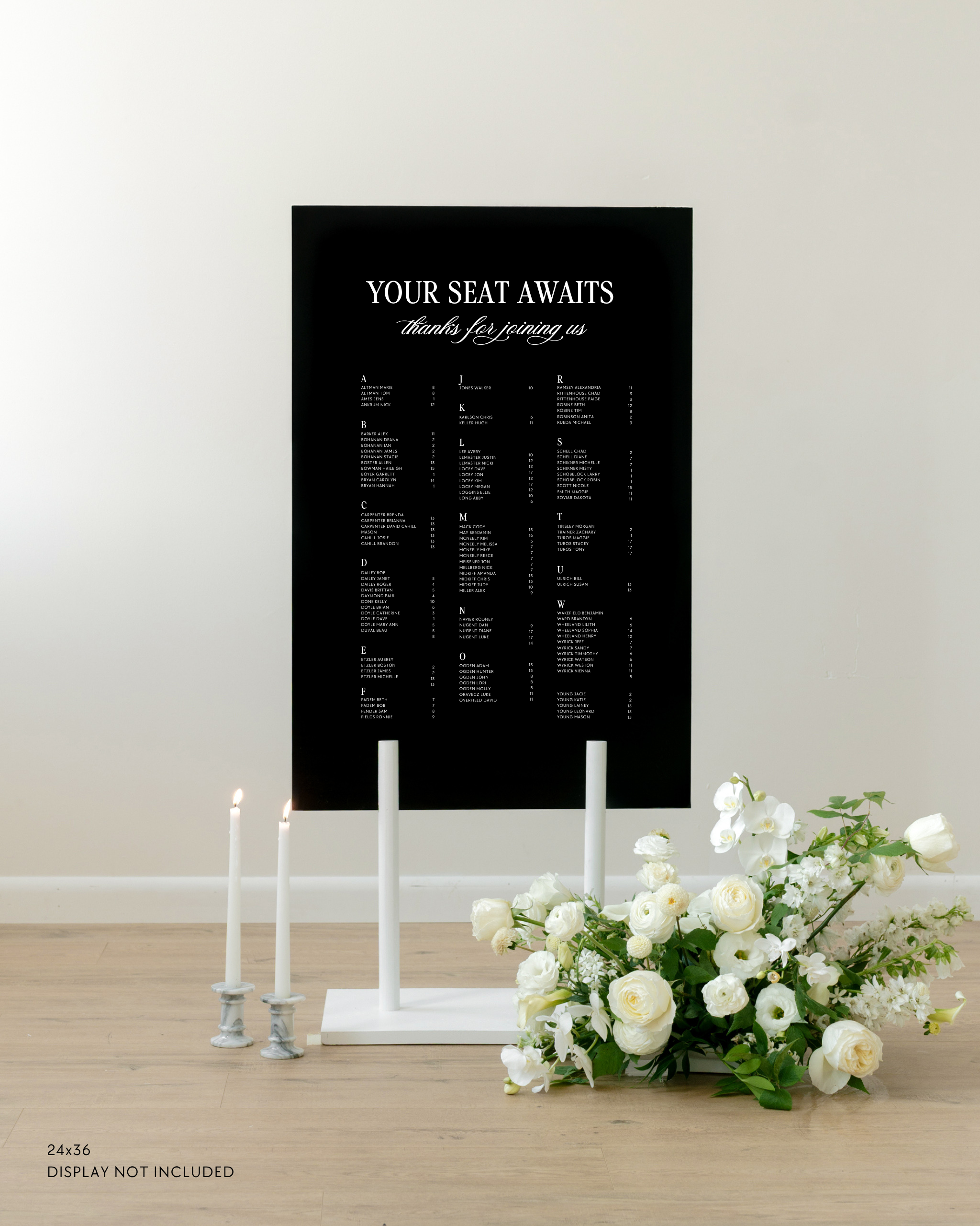 Acrylic Wedding Seating Chart 