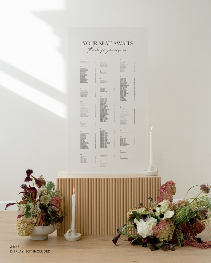 Acrylic Wedding Seating Chart