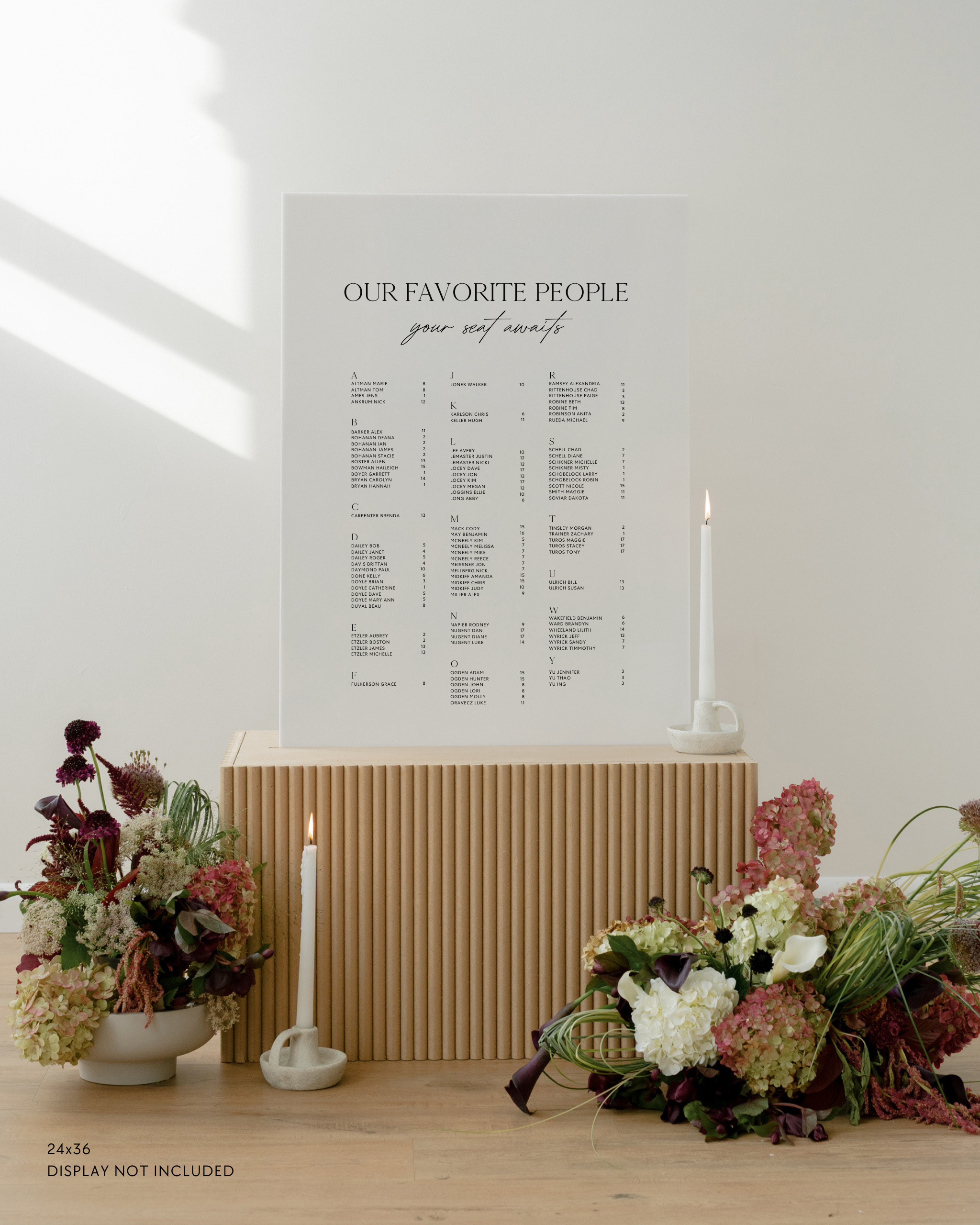 Acrylic Wedding Seating Chart 