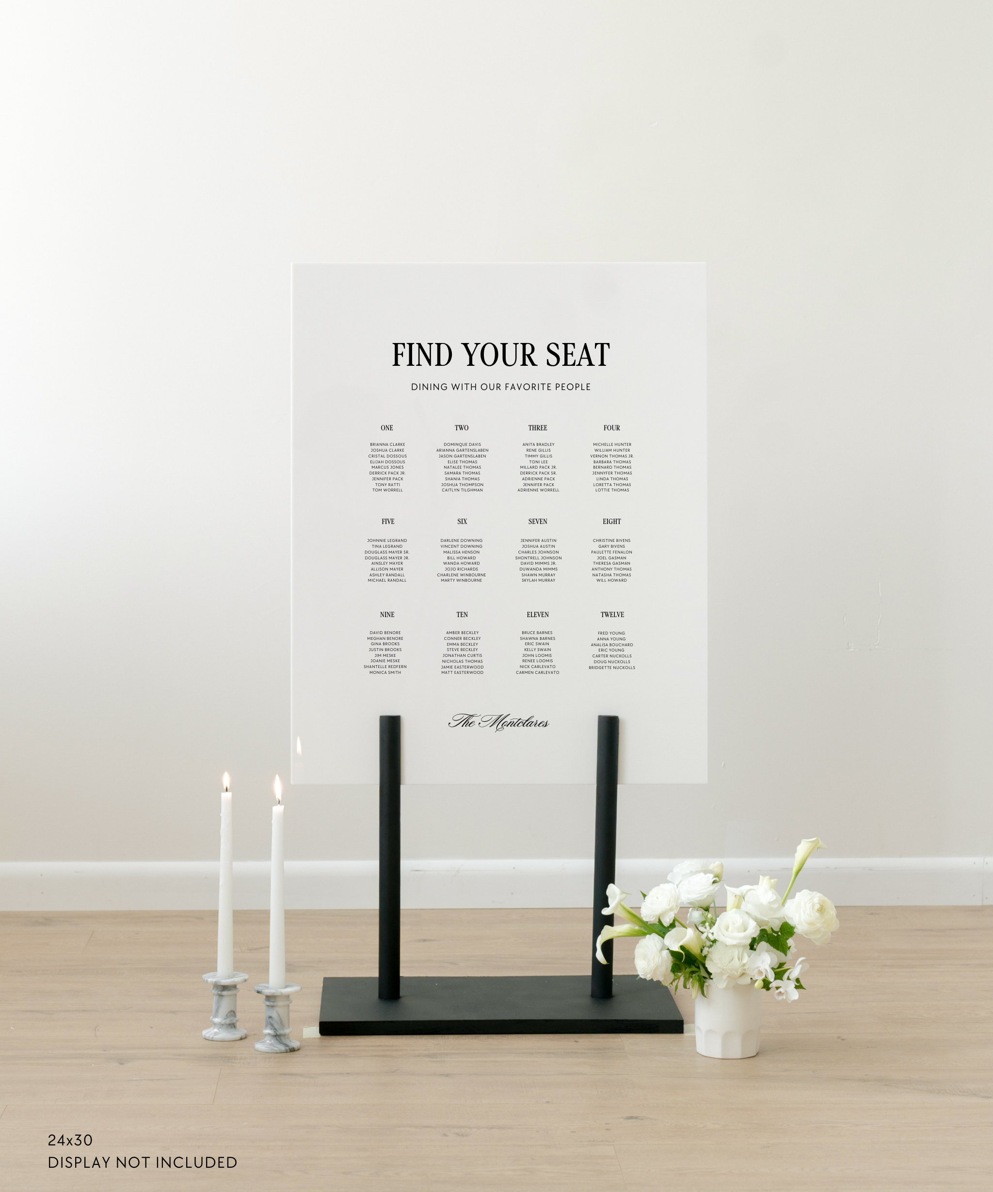 Acrylic Wedding Seating Chart Sign