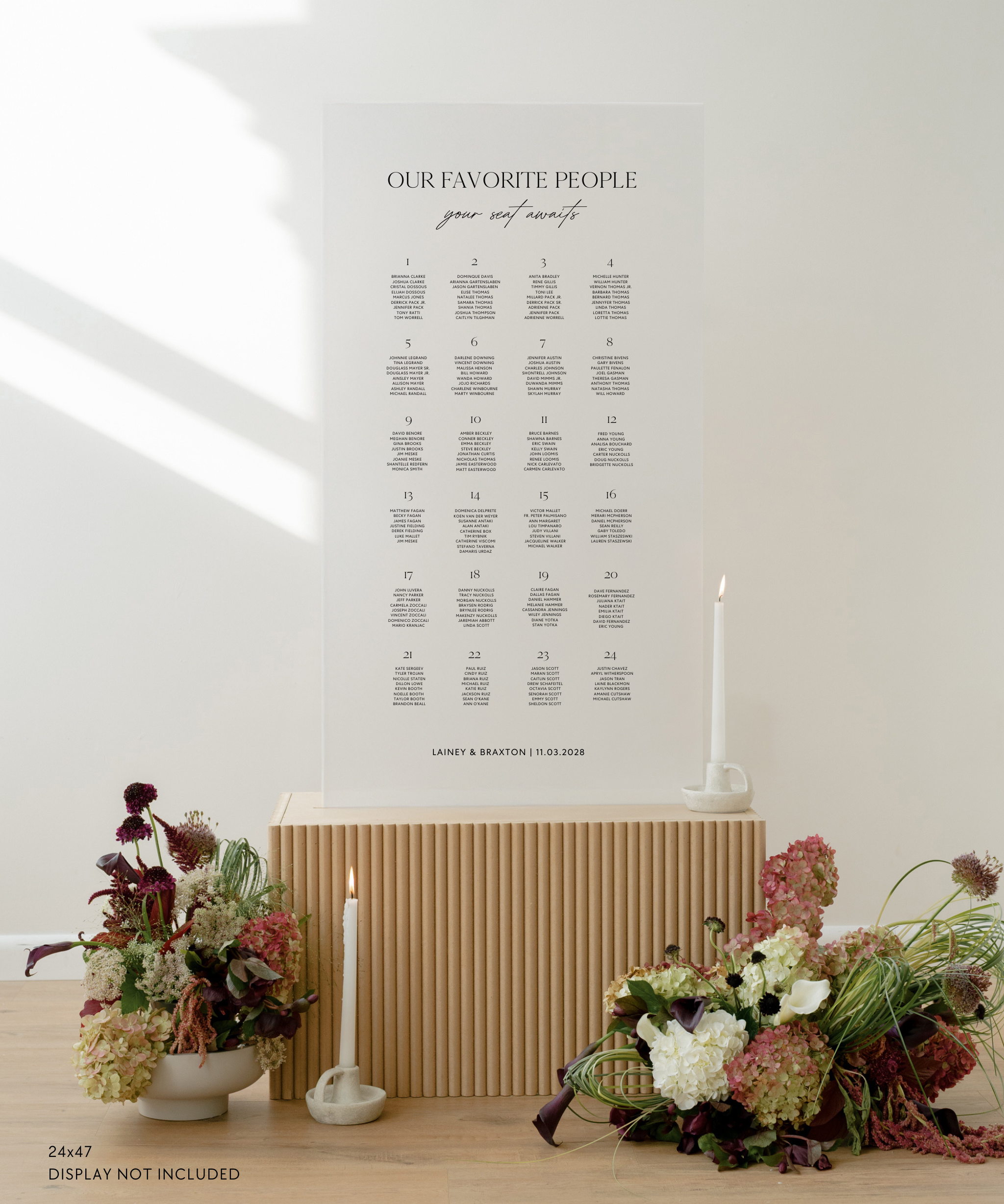 Acrylic Wedding Seating Chart Sign