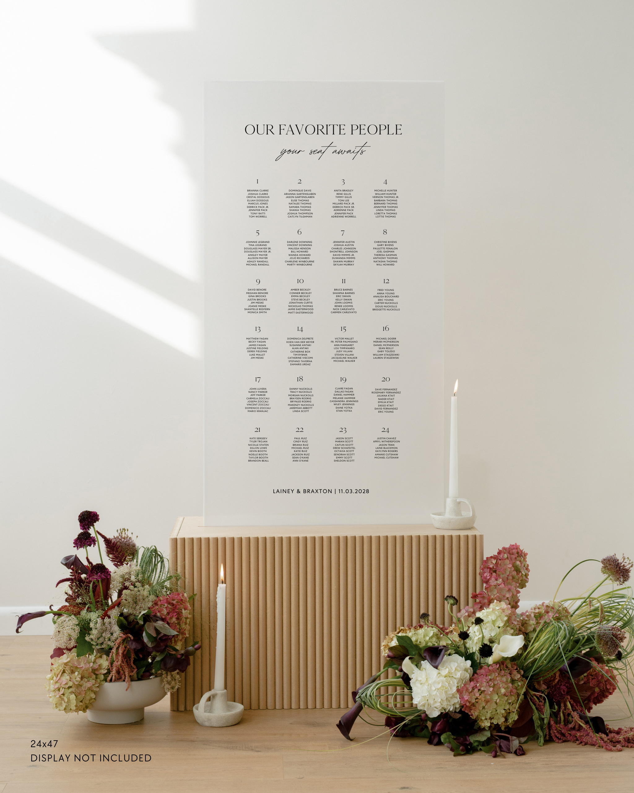Acrylic Wedding Seating Chart 