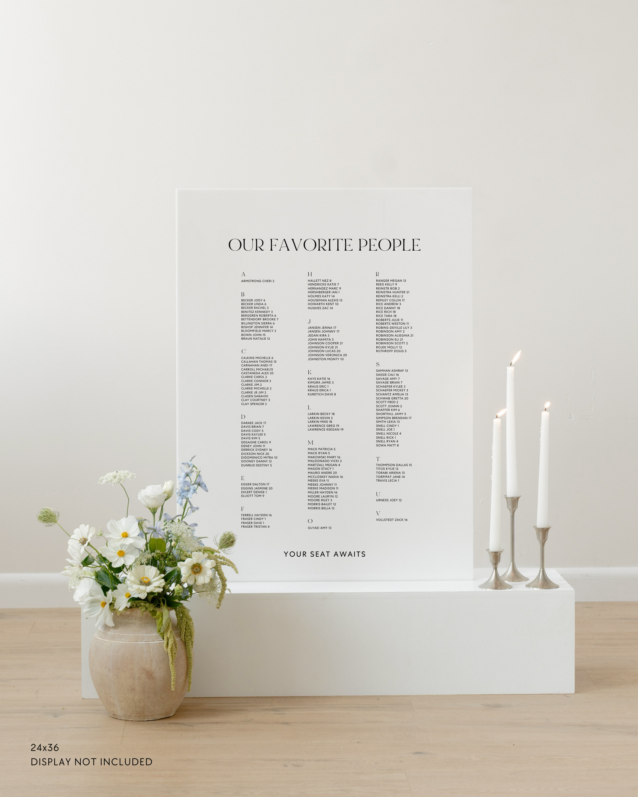 Acrylic Wedding Seating Chart