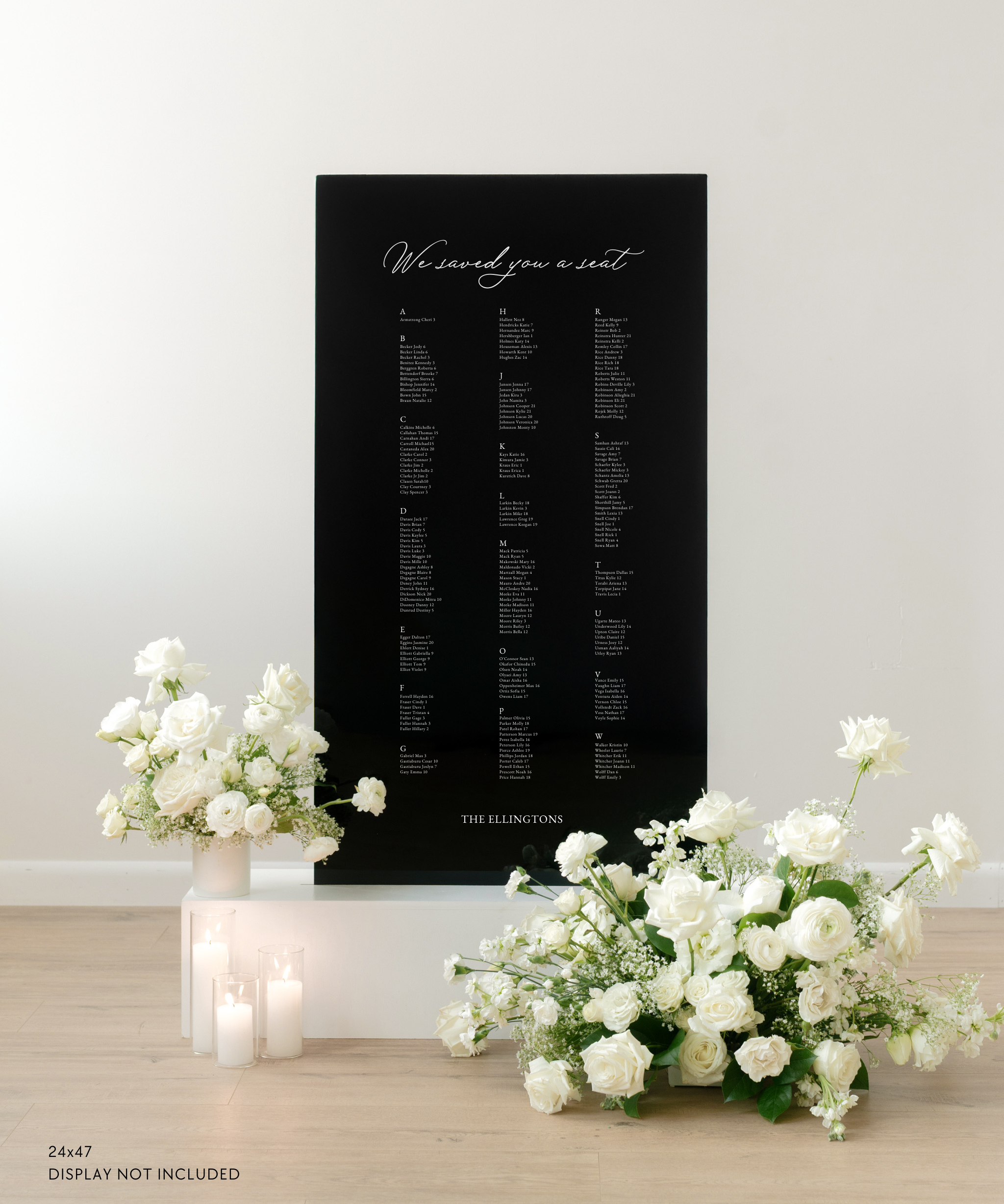 Acrylic Wedding Seating Chart Sign