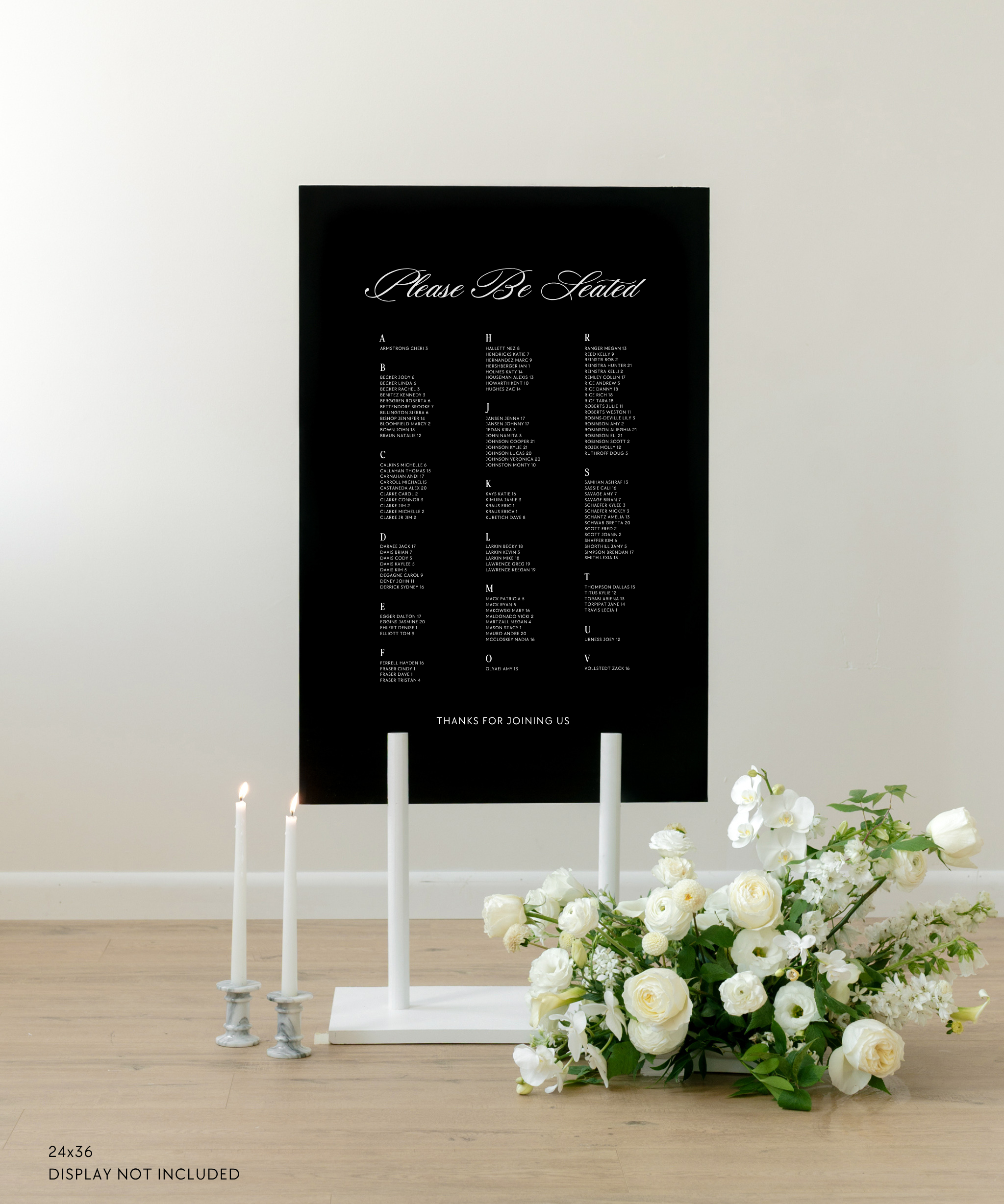 Acrylic Wedding Seating Chart 