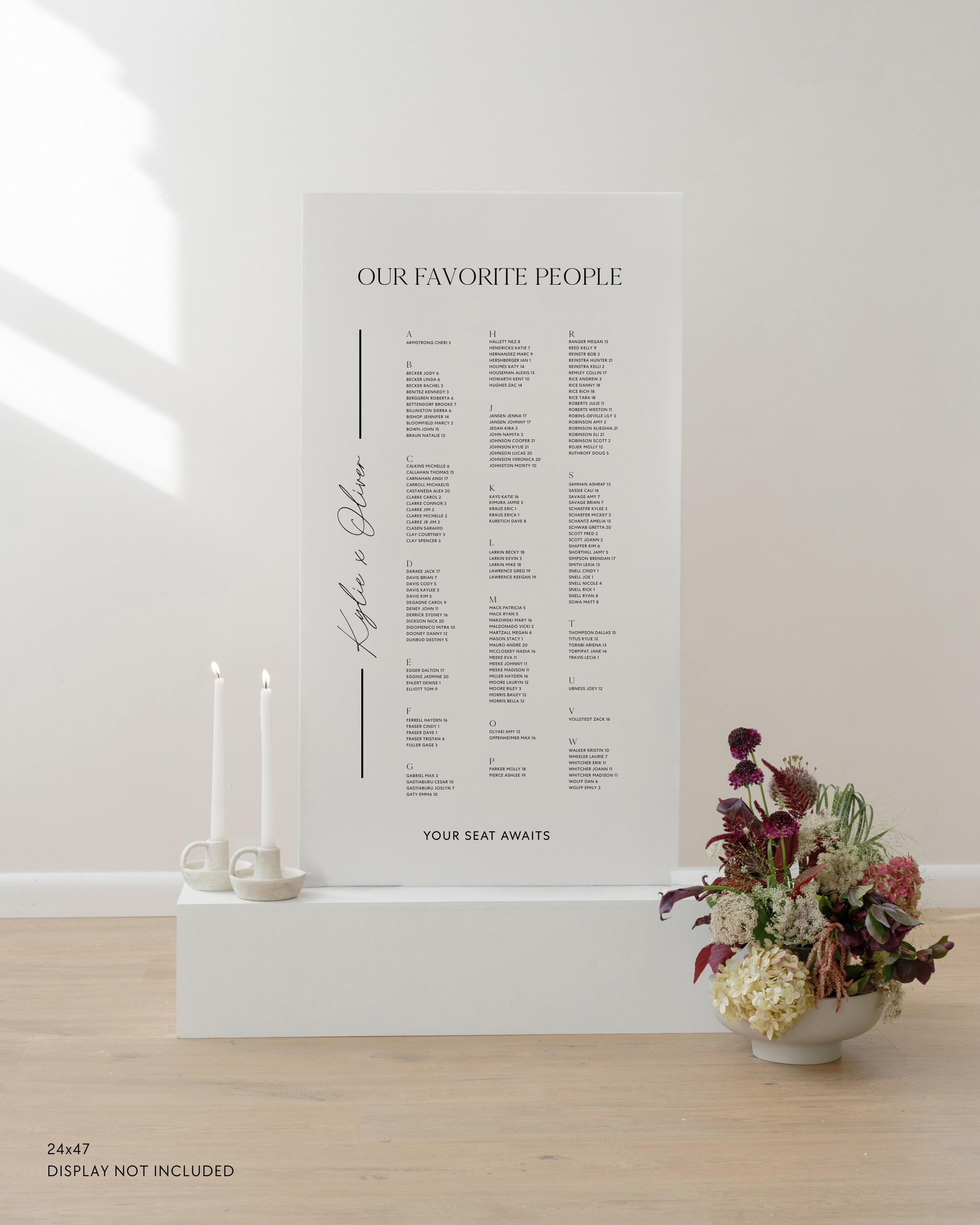 Acrylic Wedding Seating Chart