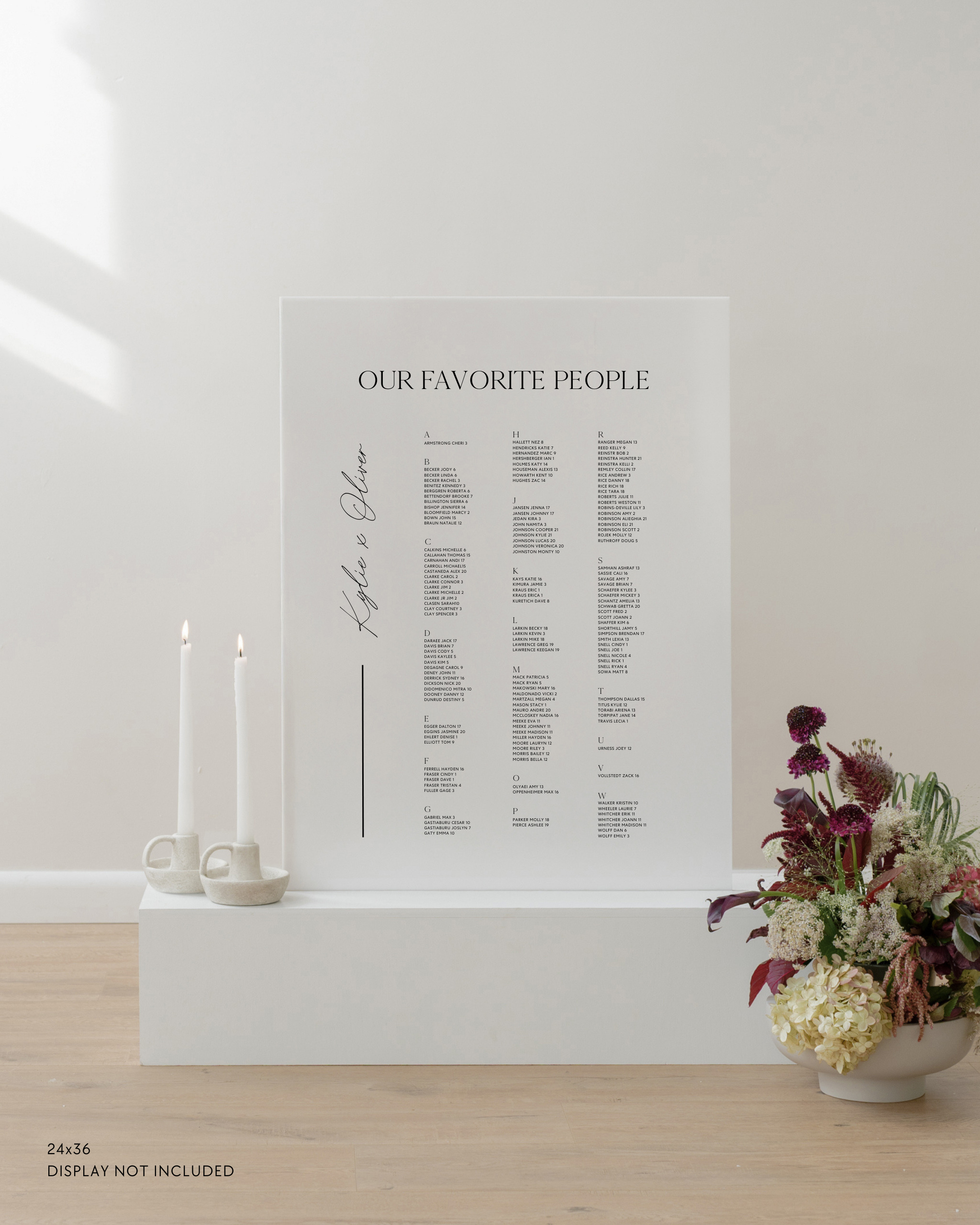 Acrylic Wedding Seating Chart 