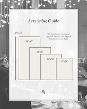 Acrylic Wedding Sign Size Guide
