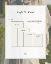 Acrylic Wedding Sign Size Guide