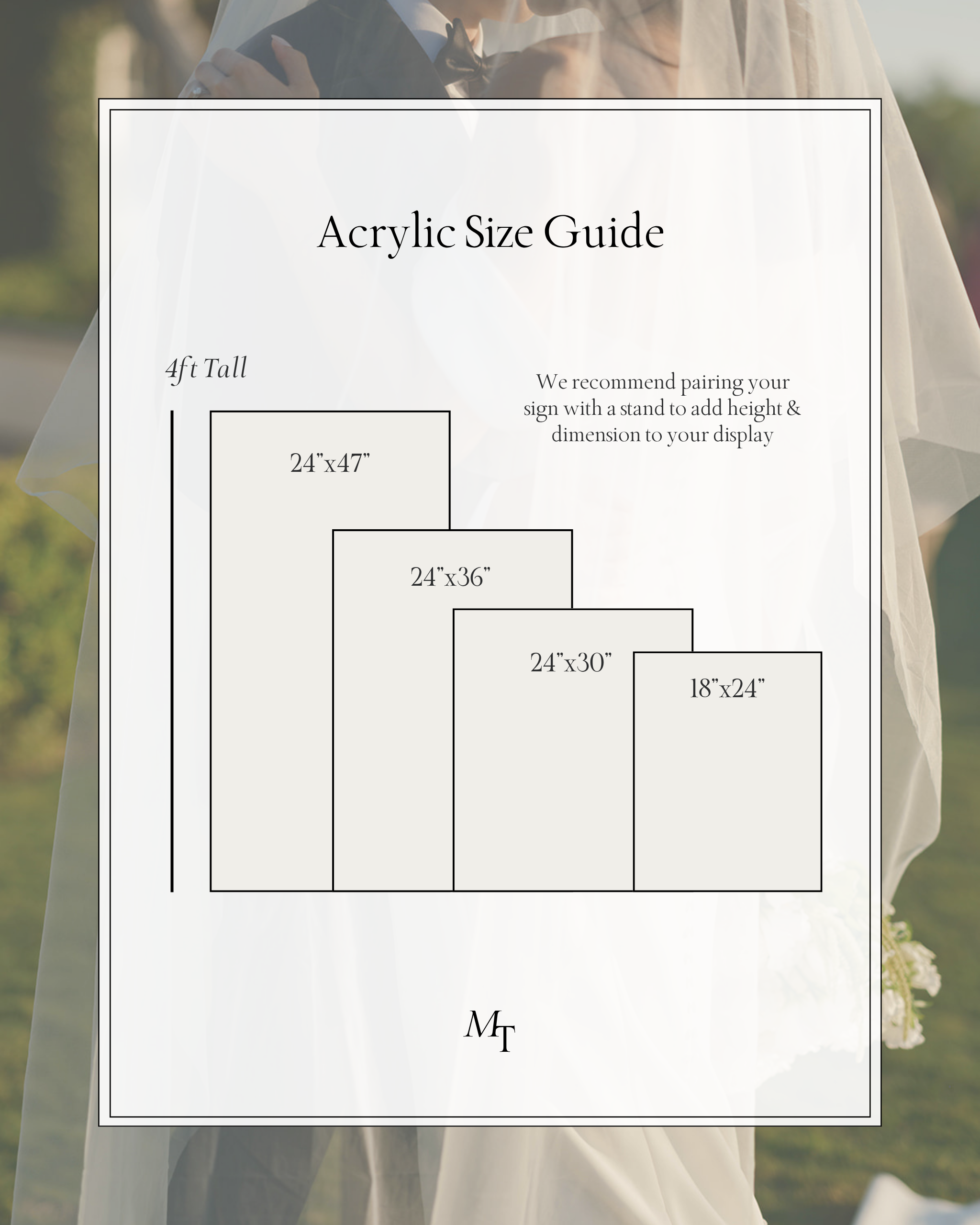 Acrylic Wedding Sign Size Guide