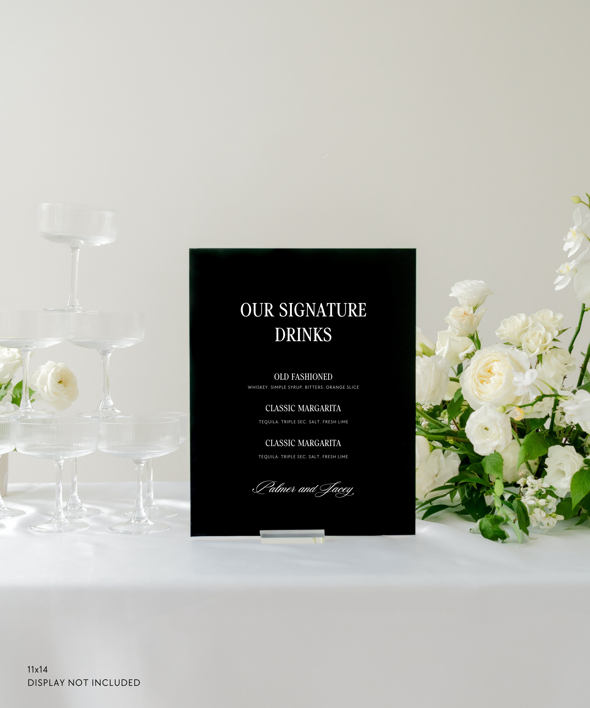 Acrylic Wedding Signature Cocktail Sign