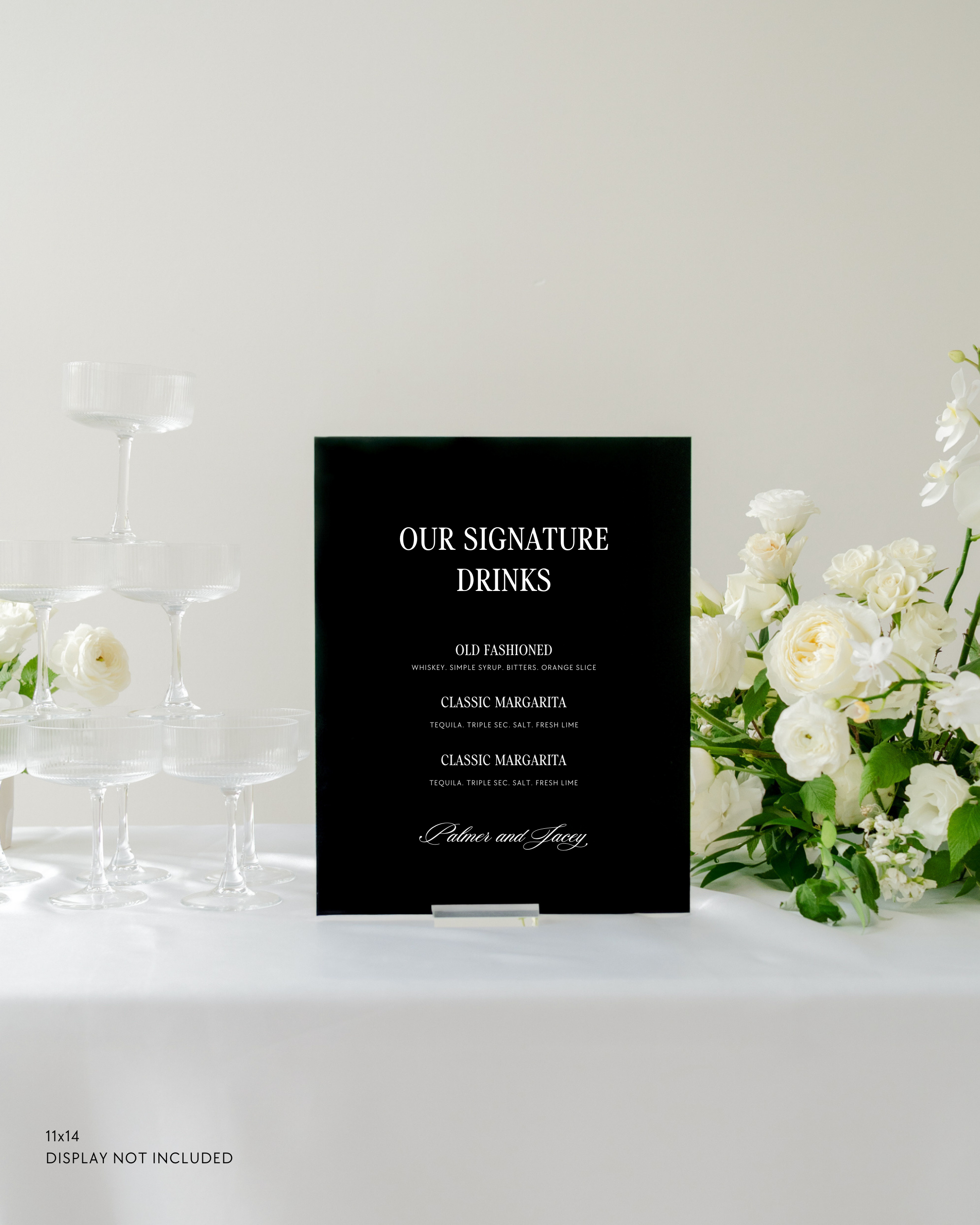 Acrylic Wedding Signature Cocktail Sign