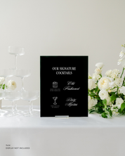 Acrylic Wedding Signature Cocktail Sign