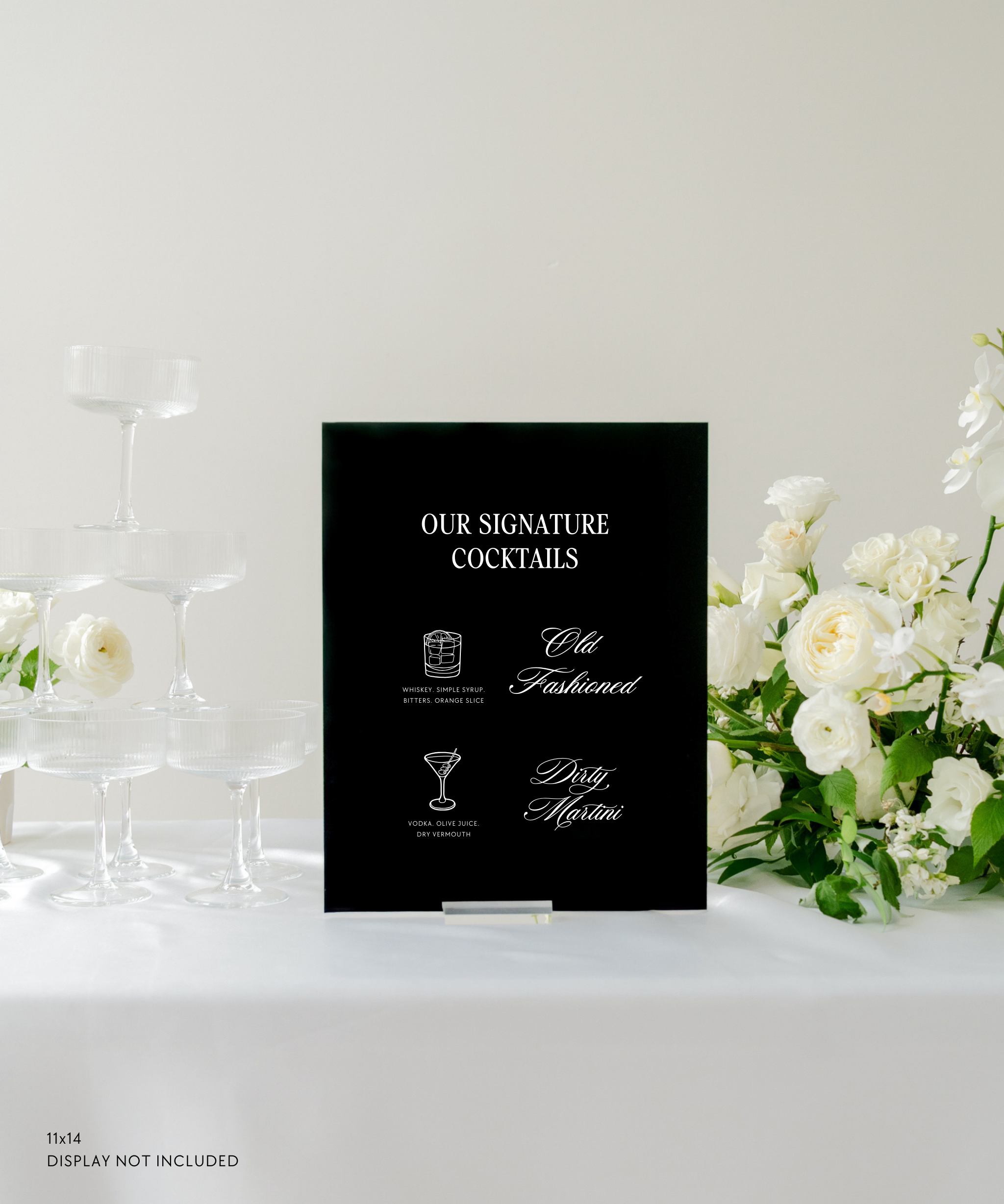 Acrylic Wedding Signature Cocktail Sign