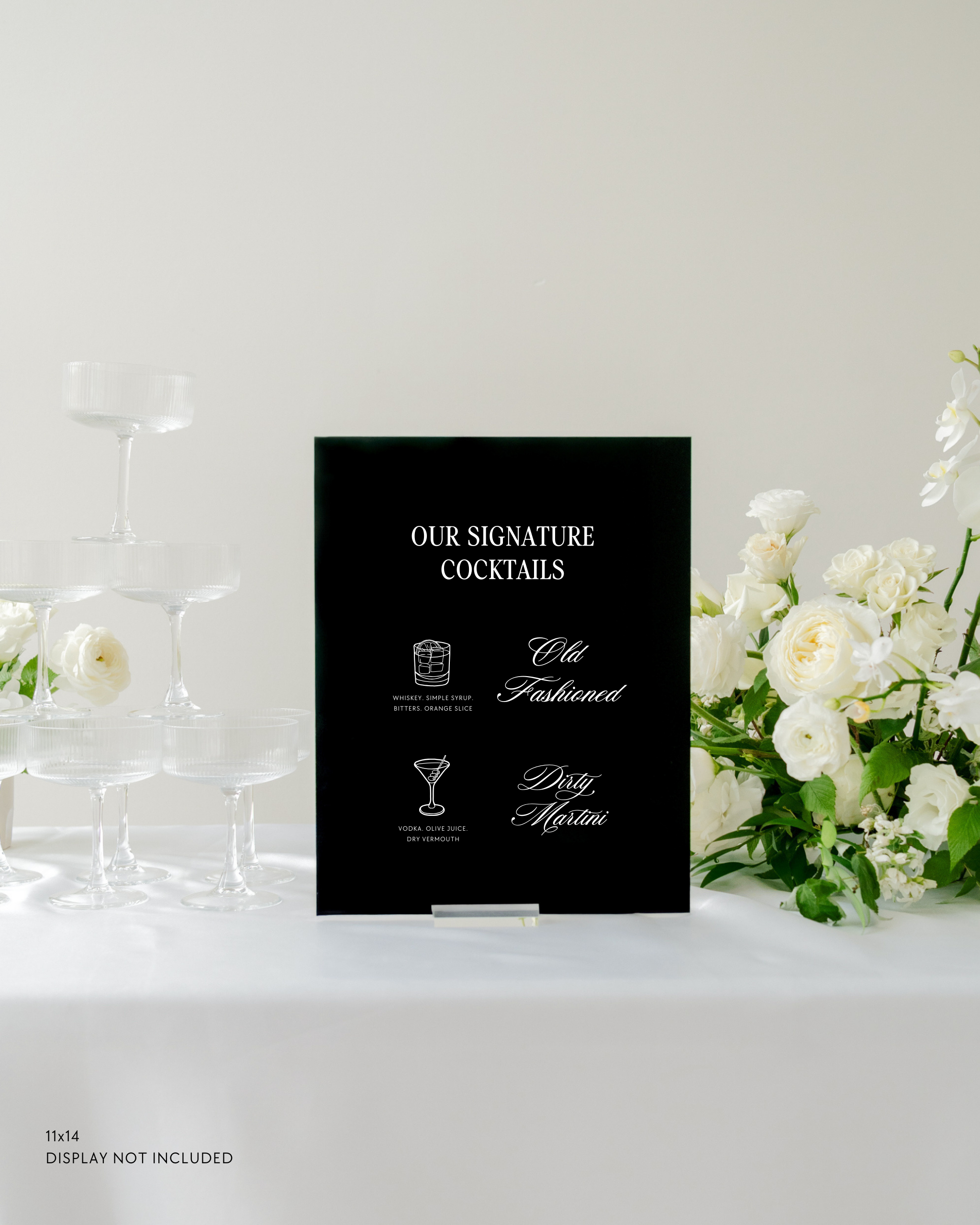 Acrylic Wedding Signature Cocktail Sign
