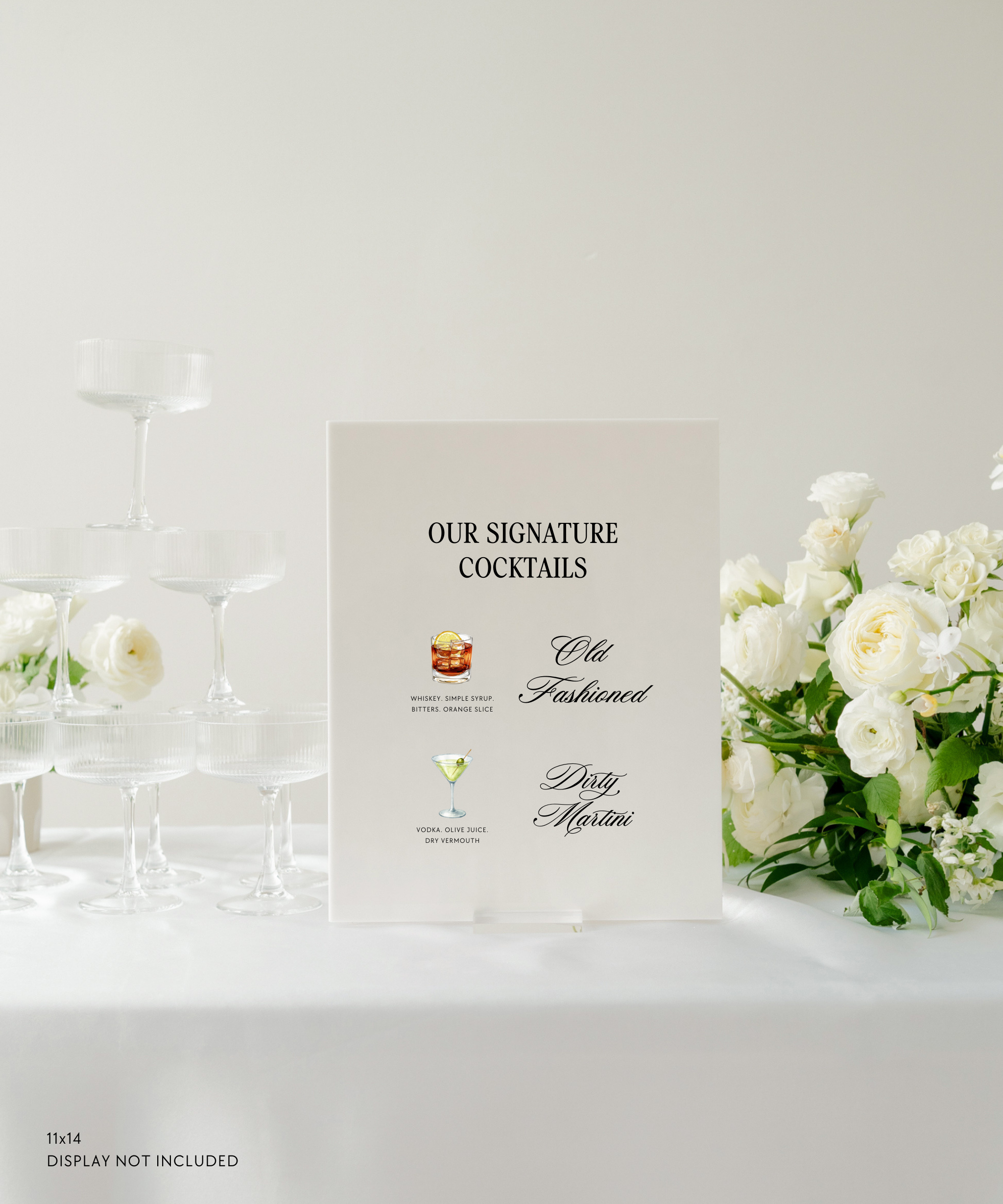 Acrylic Wedding Signature Cocktail Sign