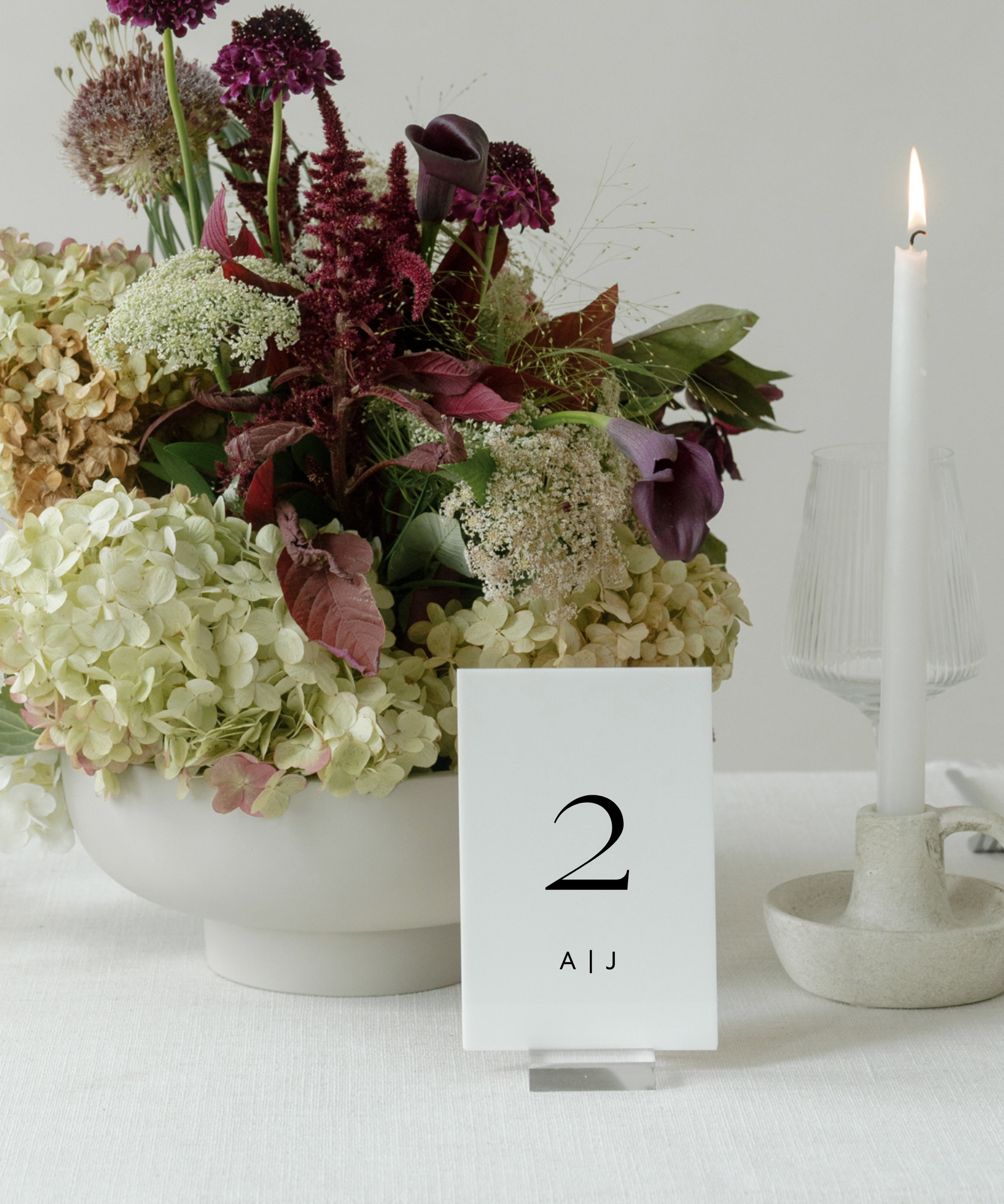 Acrylic Wedding Table Number 2 A|J