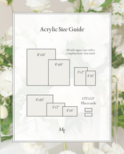 Acrylic Wedding Table Sign Size Guide