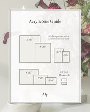 Acrylic Wedding Table Sign Size Guide